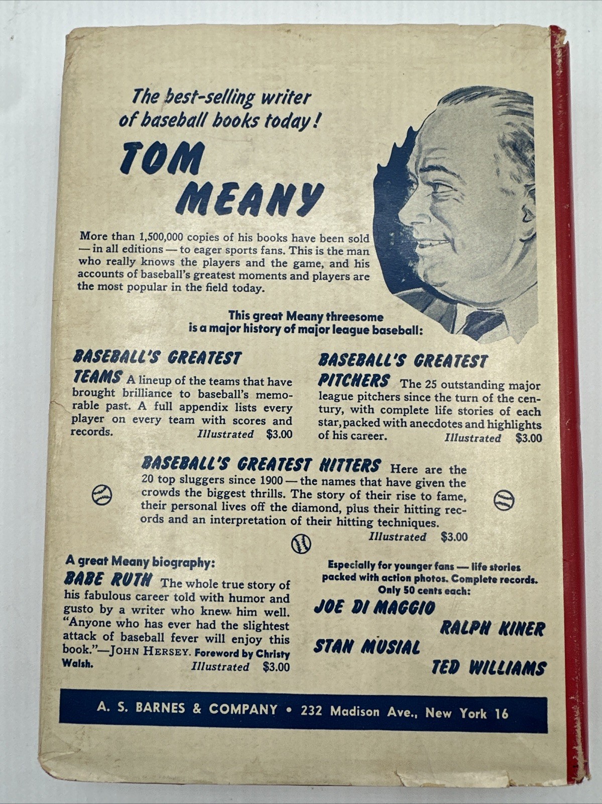 The Magnificent Yankees Tom Meany 1952 Hardcover DJ 243 Pages Mantle