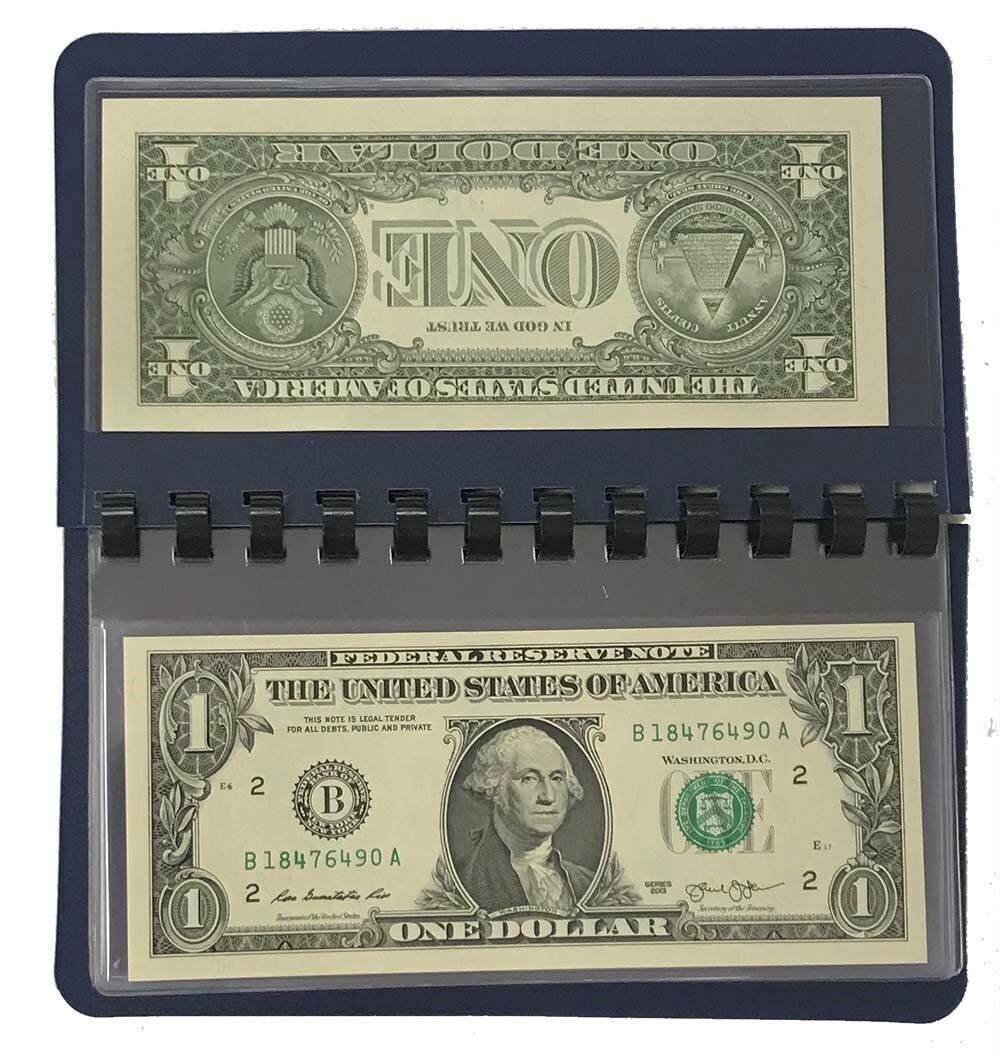 Currency Bill Pocket Album For Small / Fractional / Modern US Banknotes 10 Pages