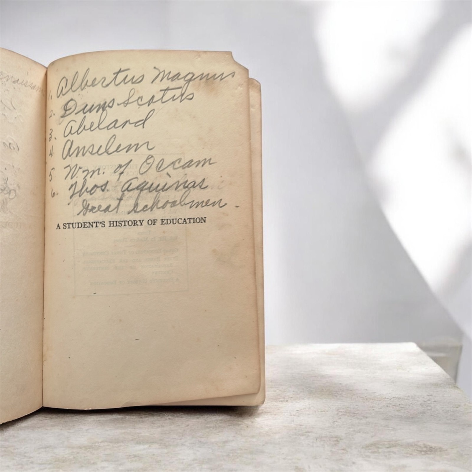 Antique Book “A Student’s History of Education” 1926 HC Inscribed