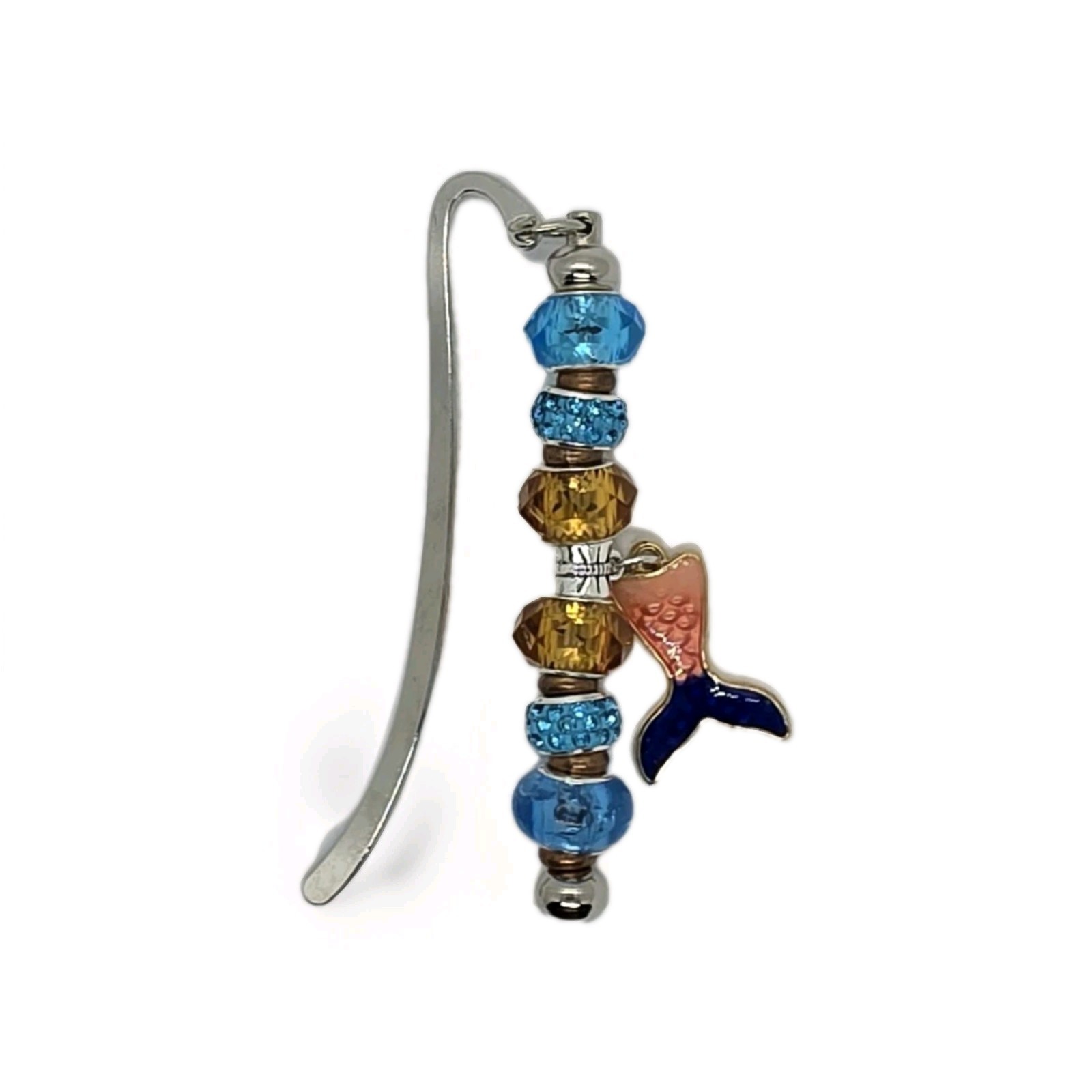 Beaded Bookmark Mermqid Tail Multicolor Rhinestones 3.4″ In. Long. #10