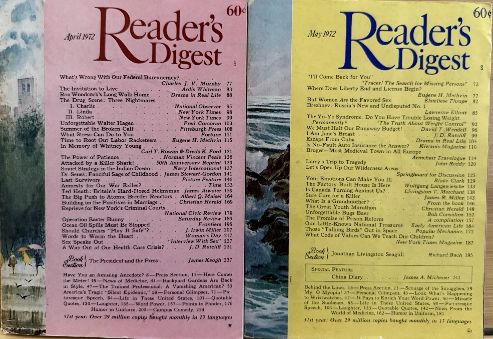 1972 April May READER’S DIGEST MAGAZINE Vintage Retro Timeless Short Stories
