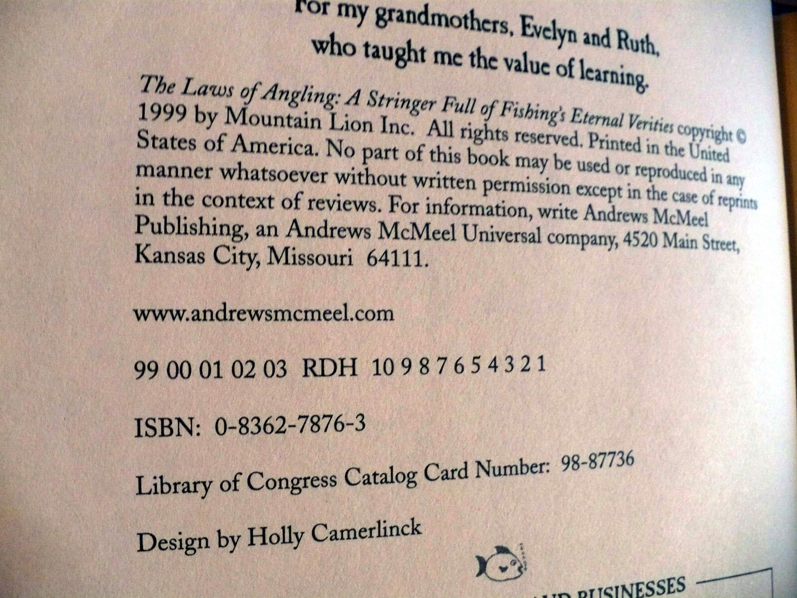 The Laws of Angling, by Randy Voorhees, 92 pages