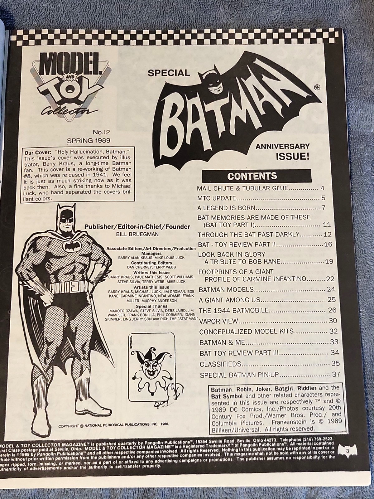 Model and Toy Collector Magazine #12 Spring 1989 Batman Model History NEAR MINT