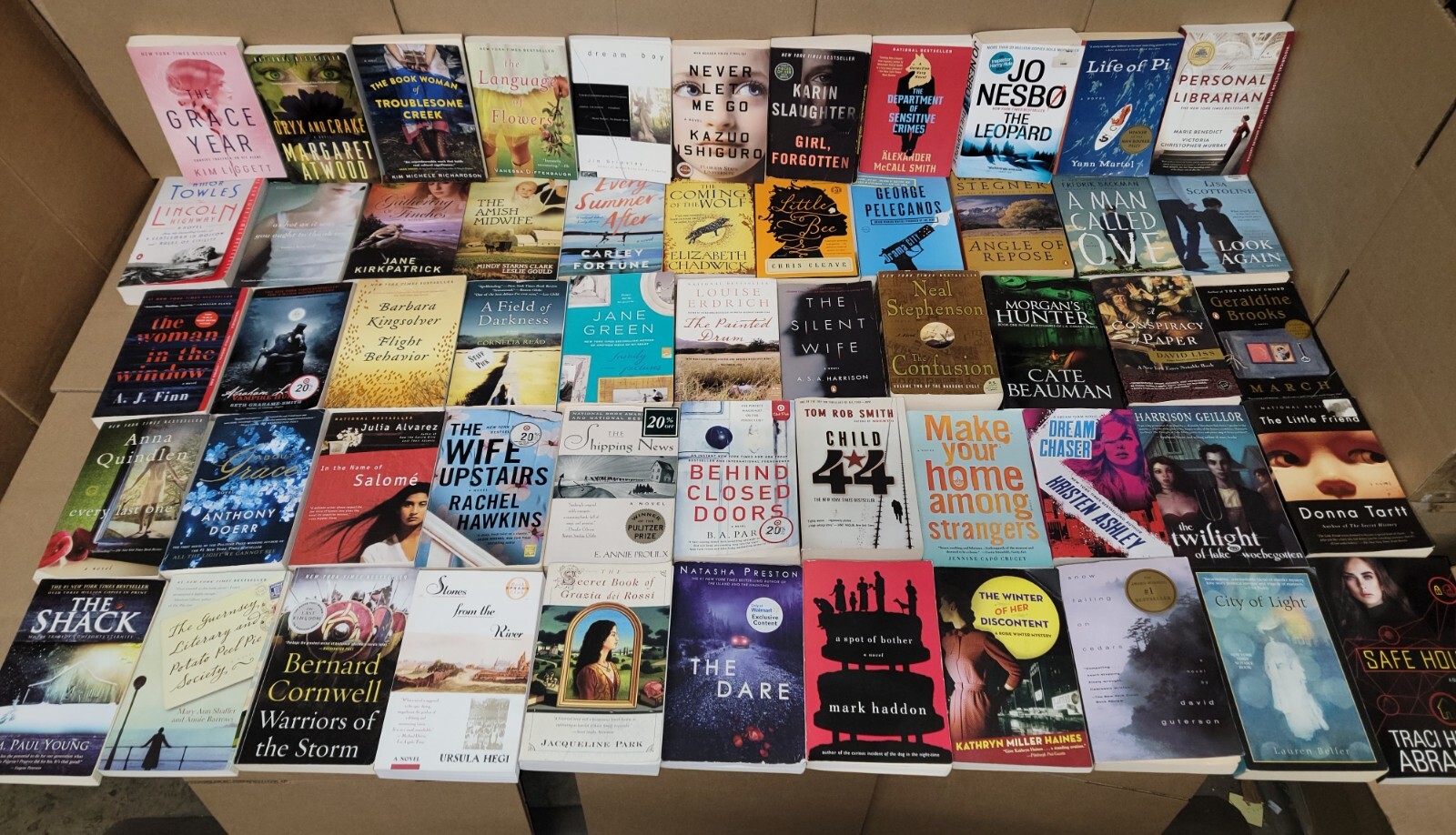 Lot of 10 Large Trade Literature Fiction Paperback BestSeller UNSORTED Mix Books