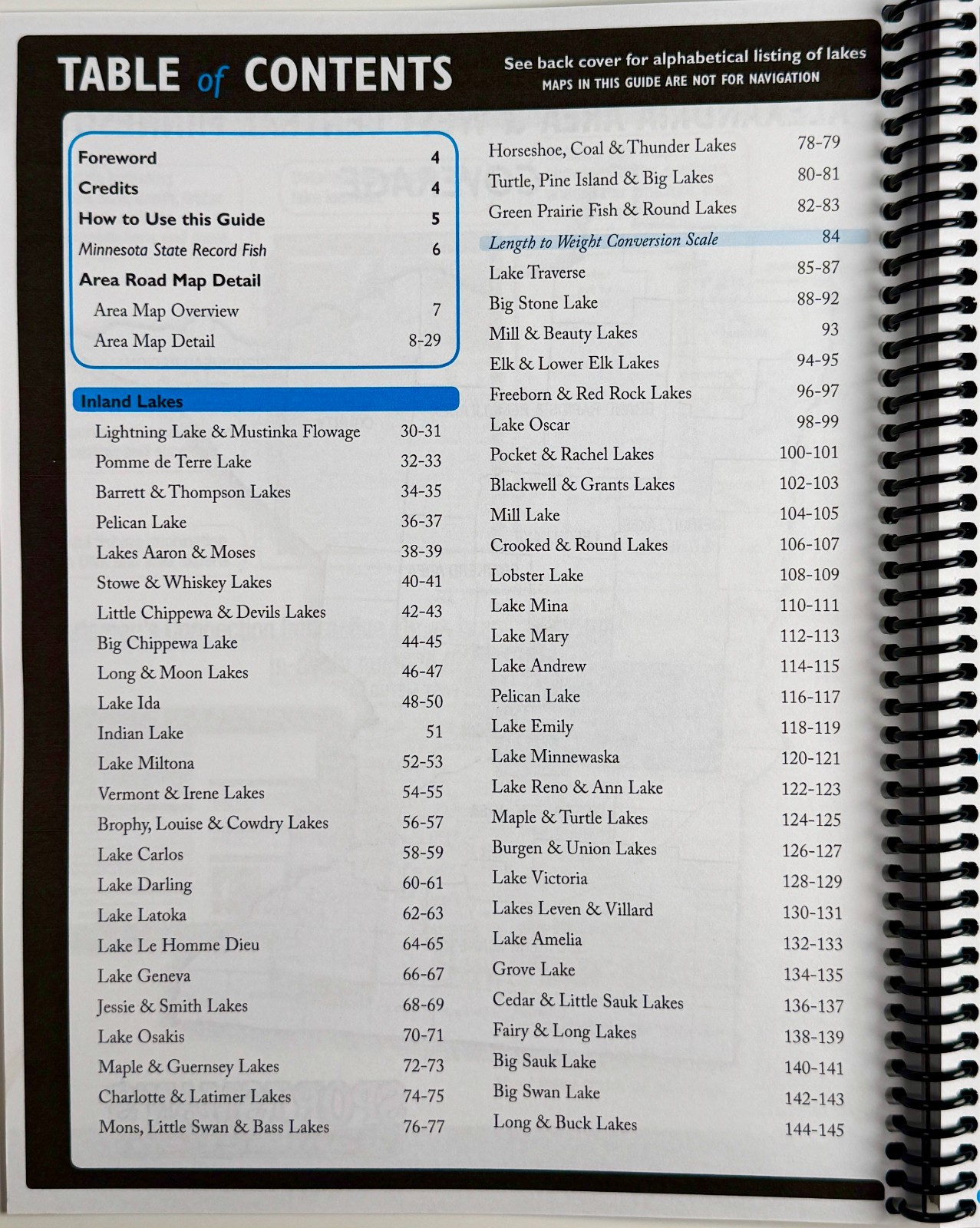 Minnesota Alexandria Area & West Central Minnesota Fishing Maps Guidebook