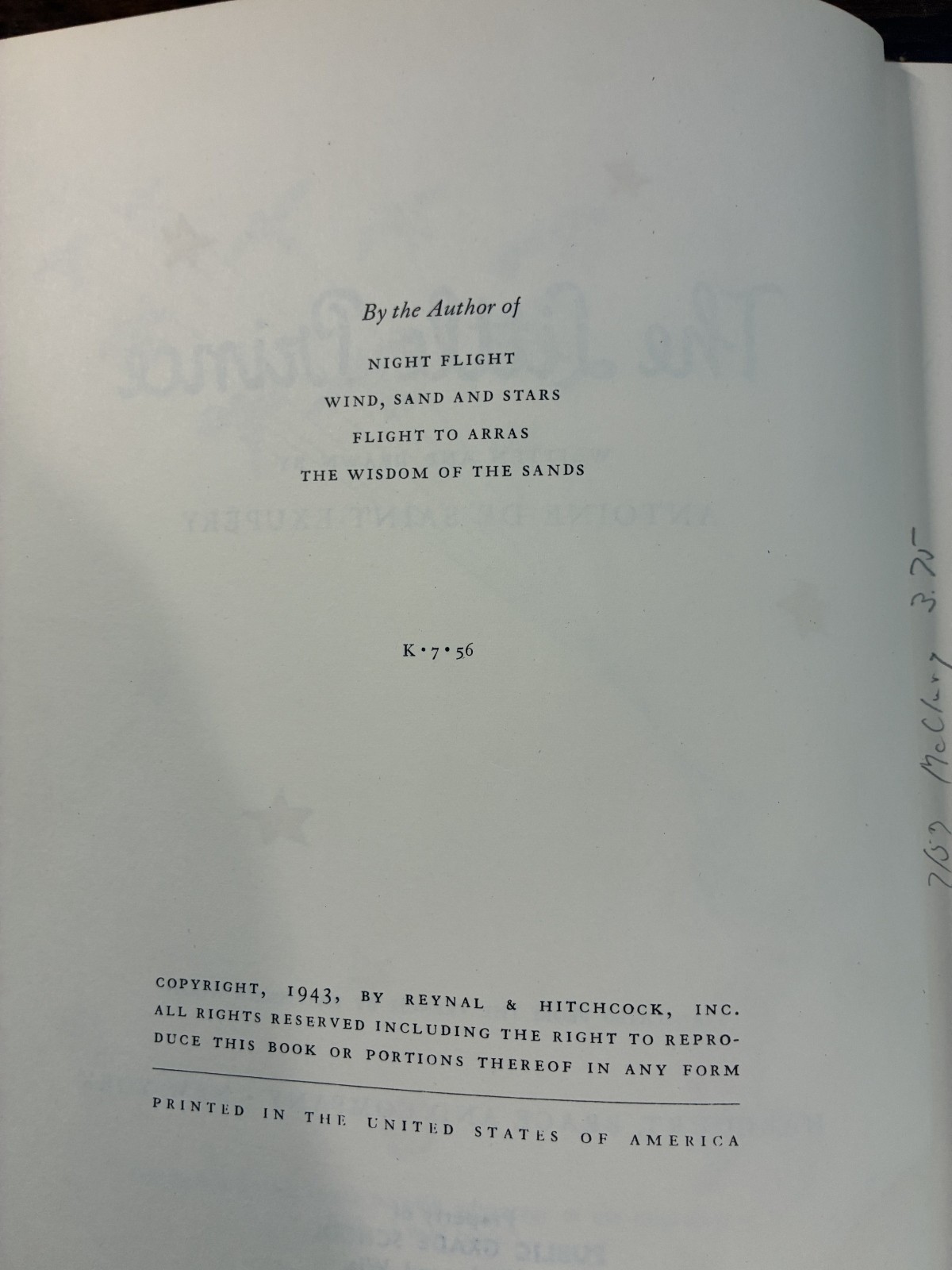 The Little Prince-1943 vintage school library book