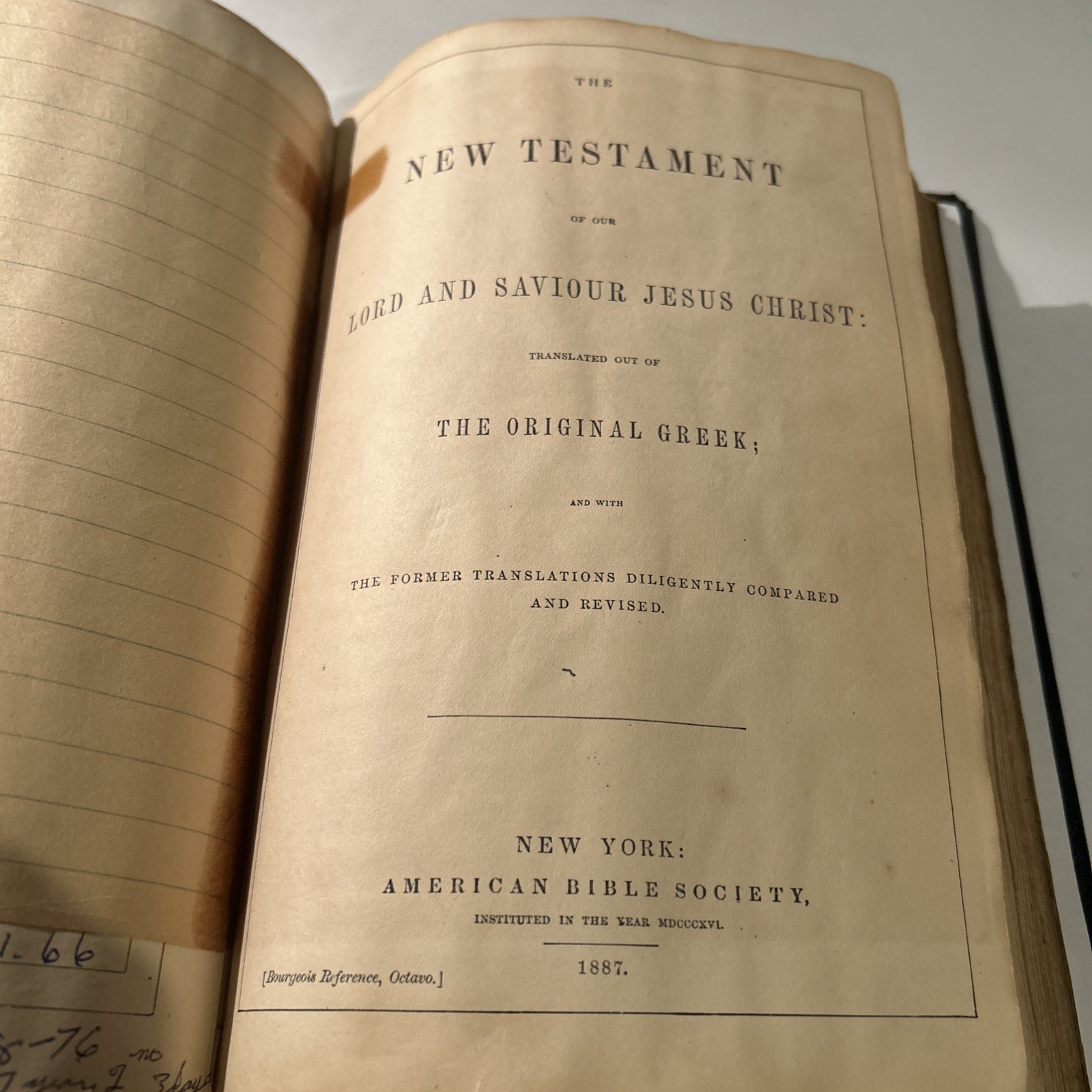 1887 Holy Bible – American Bible Society New York – Rebound