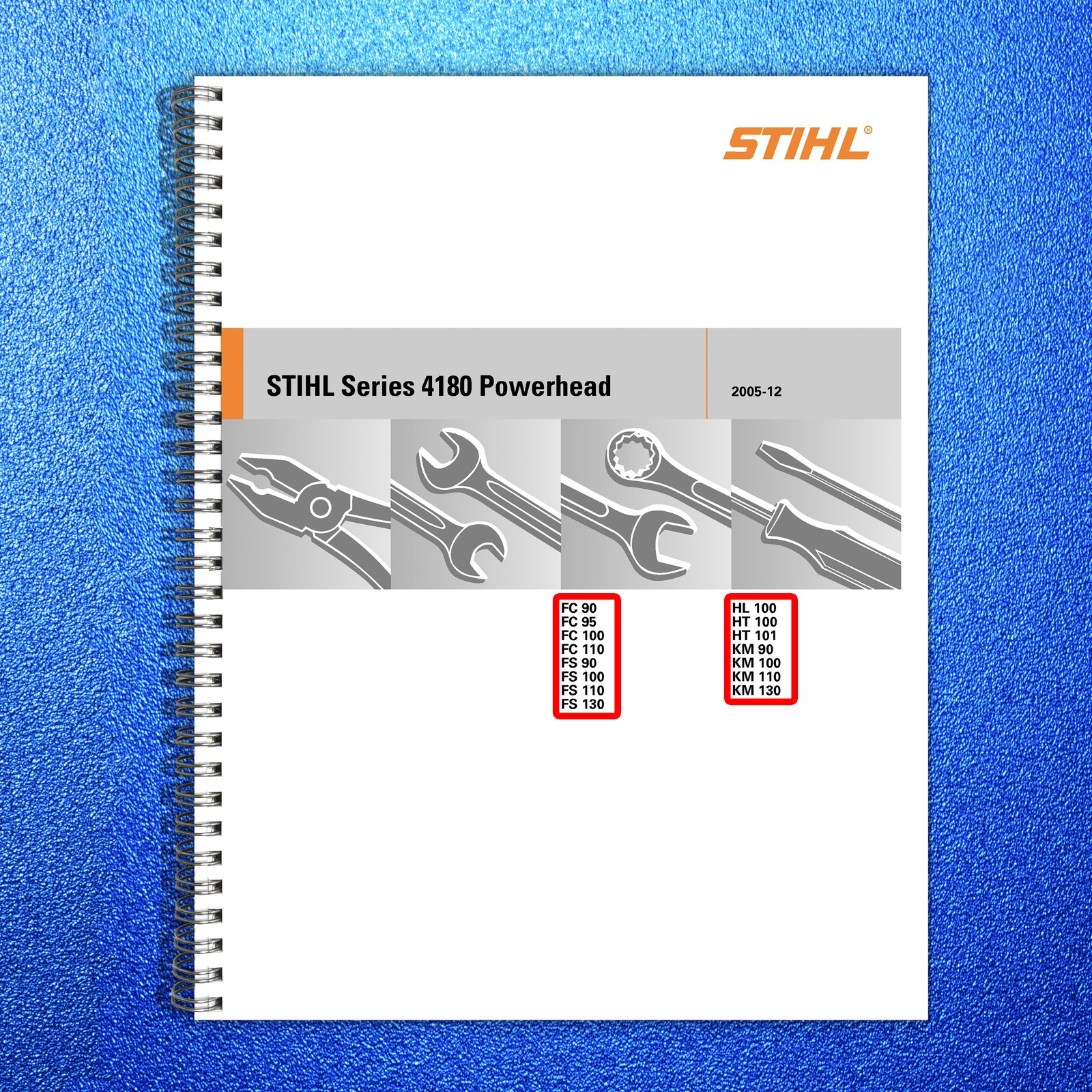 STIHL FS 90 100 110 130 FC KM HL HT Service Manual 2005 – WIRE BOUND – COVERS