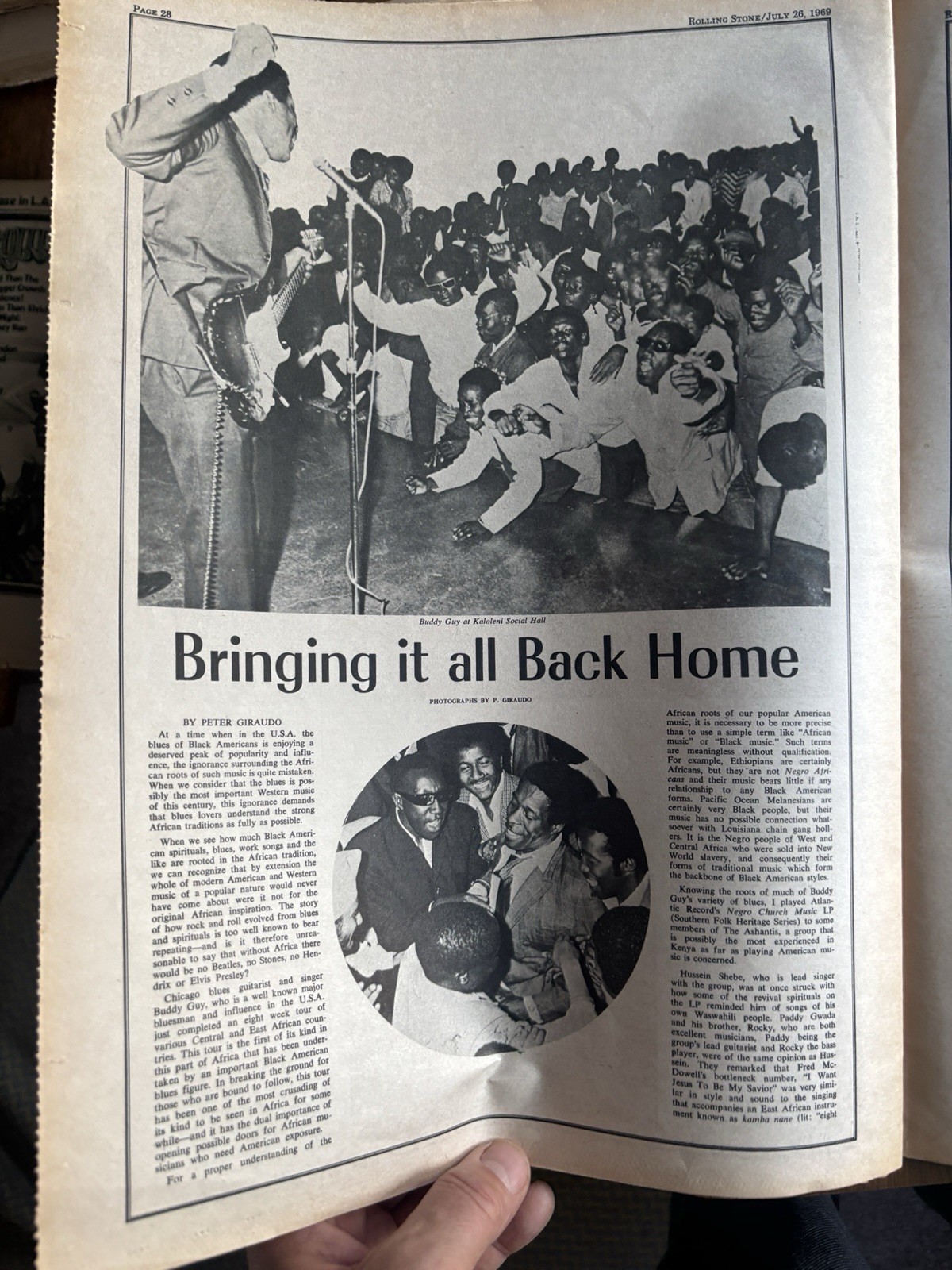 Rolling Stone magazine newspaper July 26 1969 Buddy Guy Brian Jones