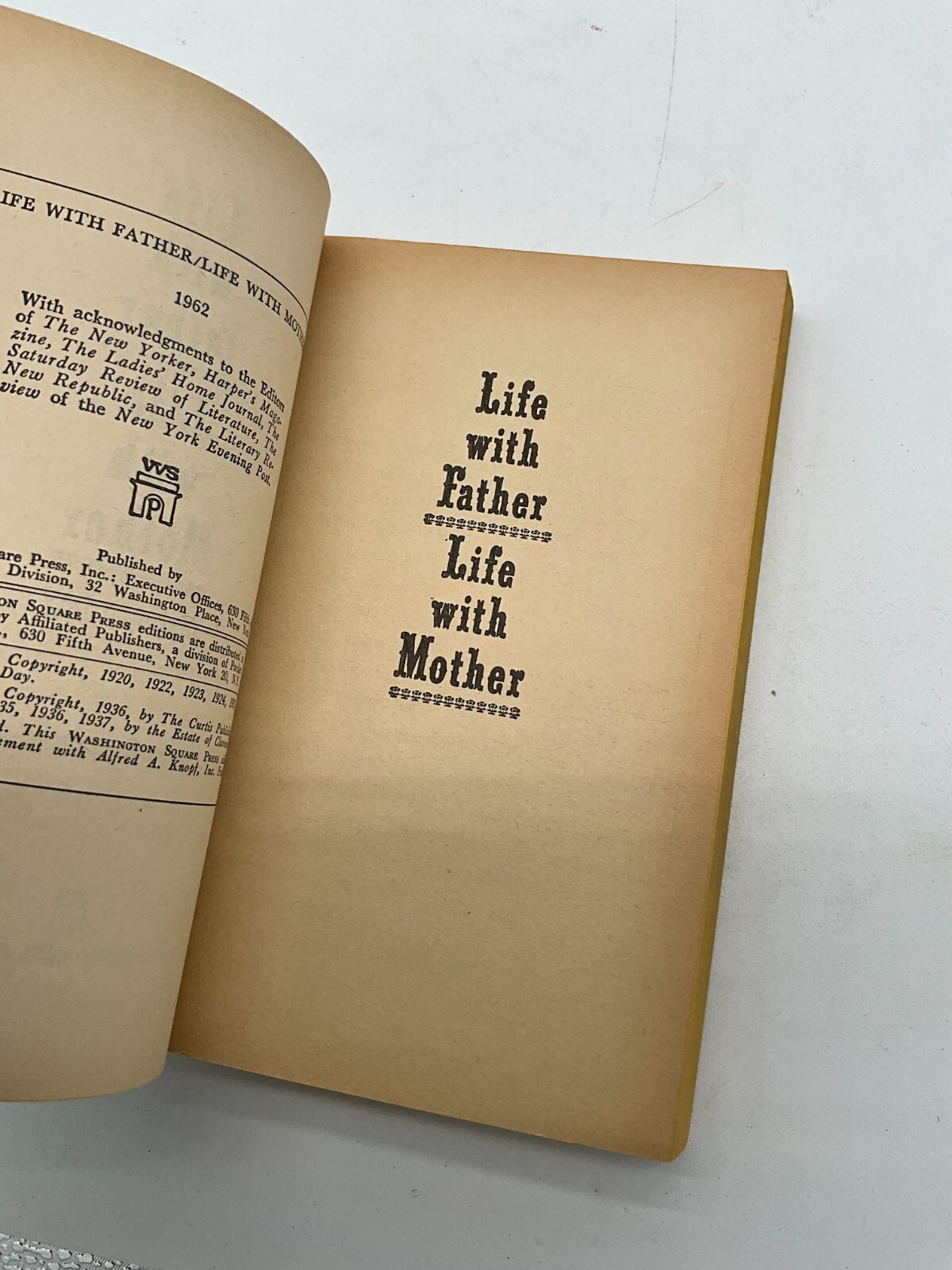 Life With Father and Life With Mother by Clarence Day Washington Square Press BH