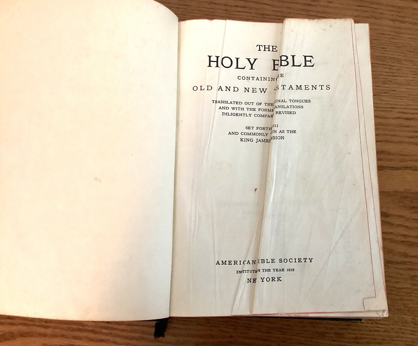 Holy Bible 1955 King James Version American Bible Society Vintage Book