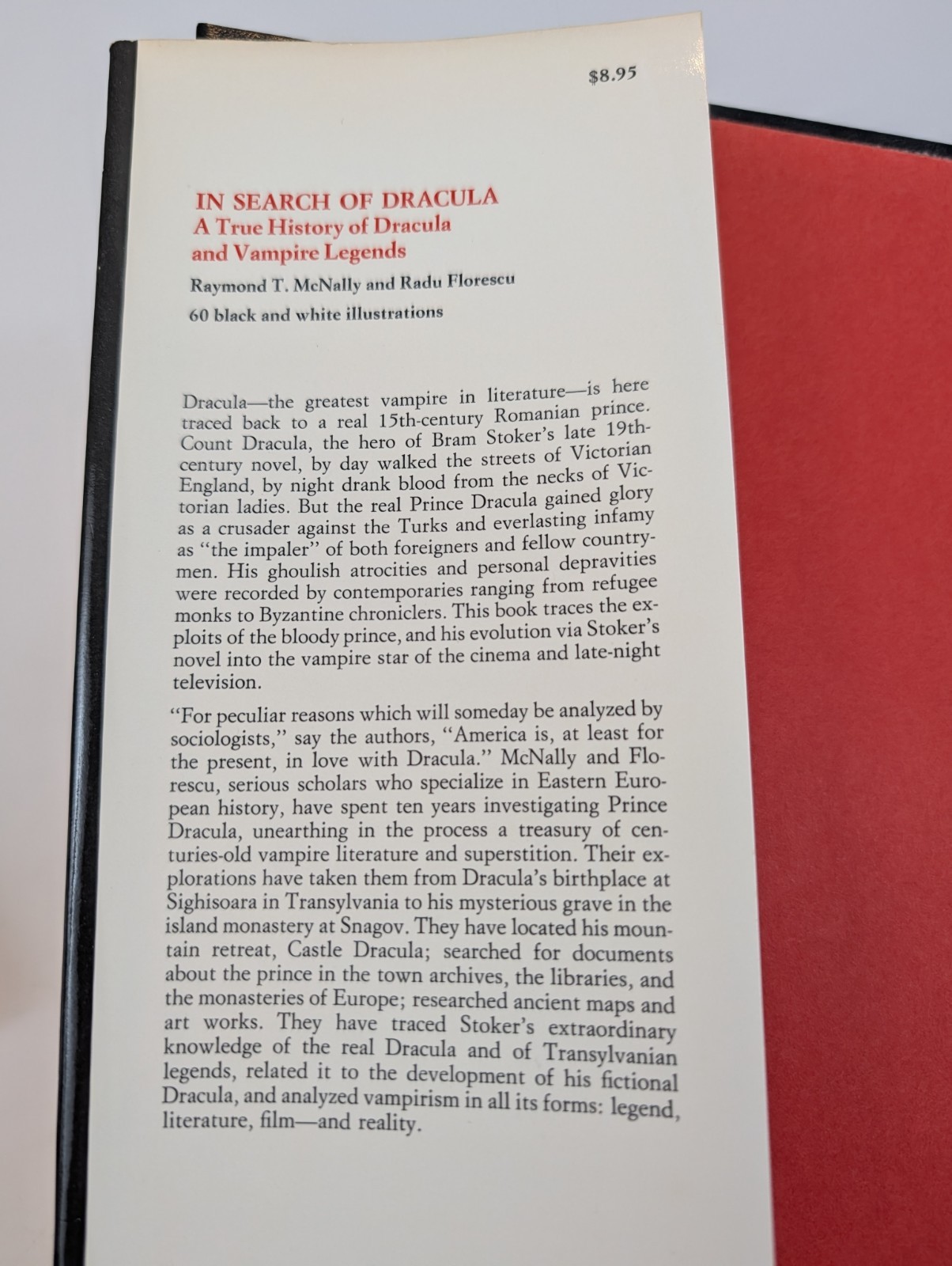 1972 In Search of Dracula HC DJ McNally Florescu First Edition First Printing