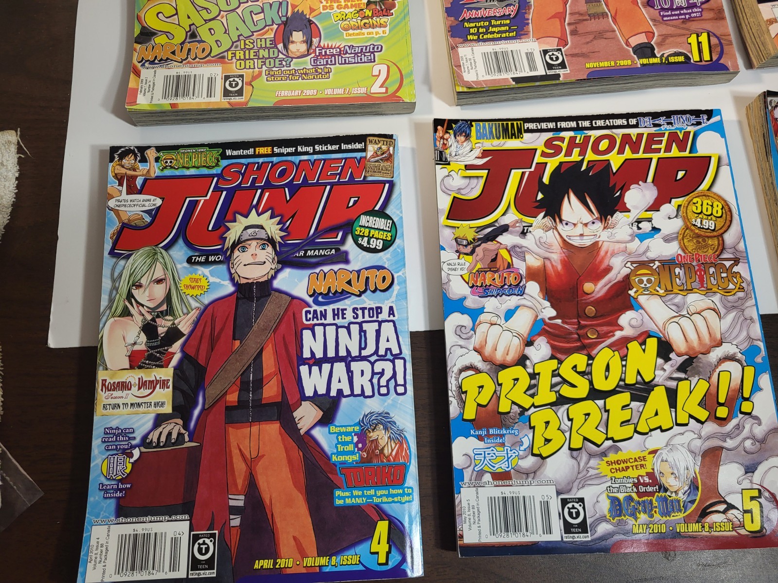 SHONEN JUMP Magazine 2009-2010 Lot of 6 Issues Manga Monthly
