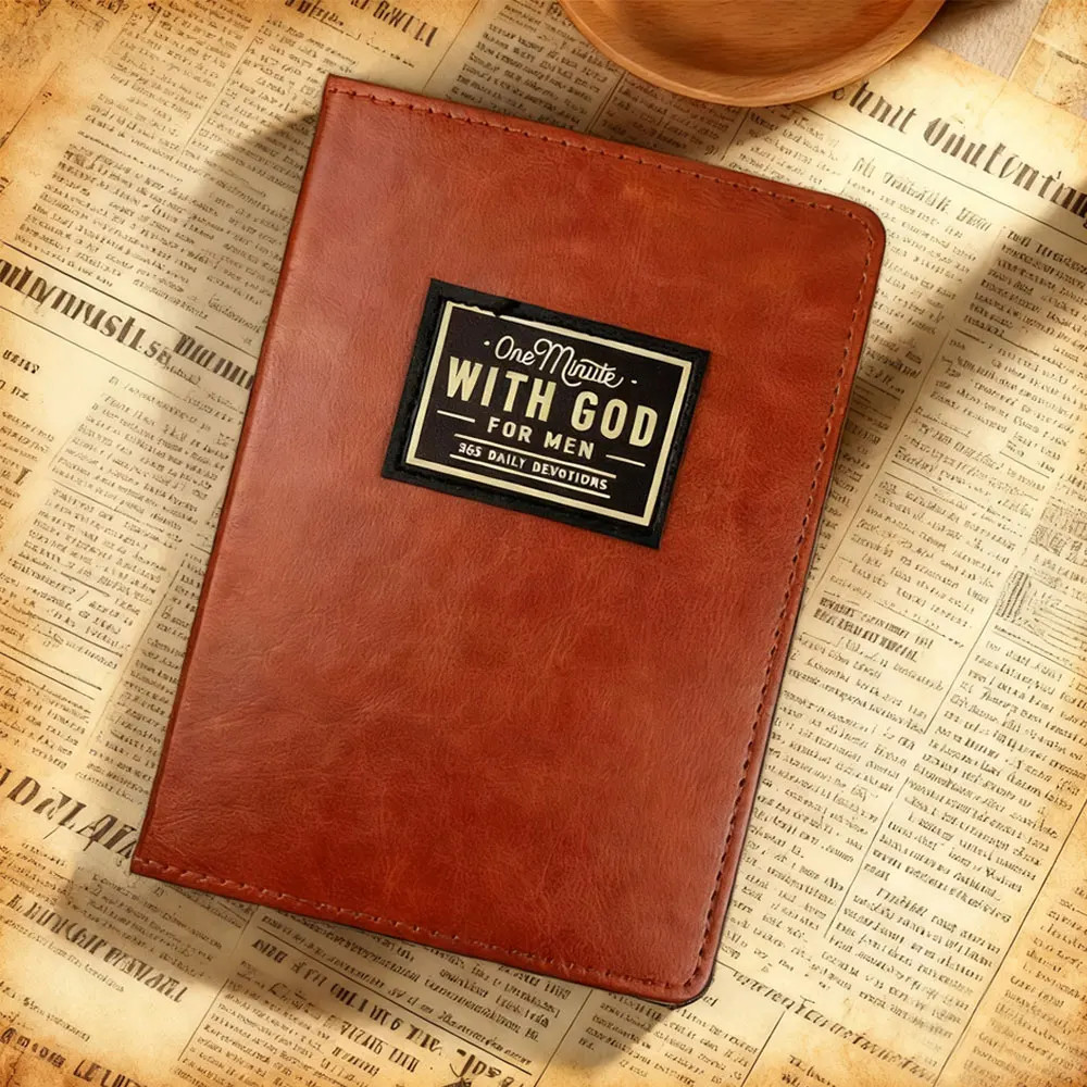 One Minute with God for Men – 365 Devotions (Brown Faux Leather) Fast ship