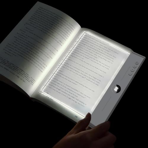 Flat Book Light for Bed Reading, Rechargeable M For A5 Size Books(5.8*8.3in)