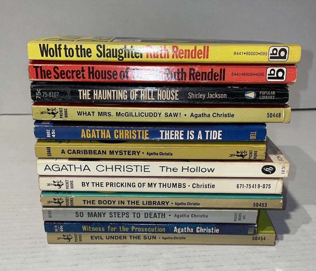 Lot of 12 Vintage Mystery Pulp Fiction Paperback Books 50s-60s Christie, Rendell