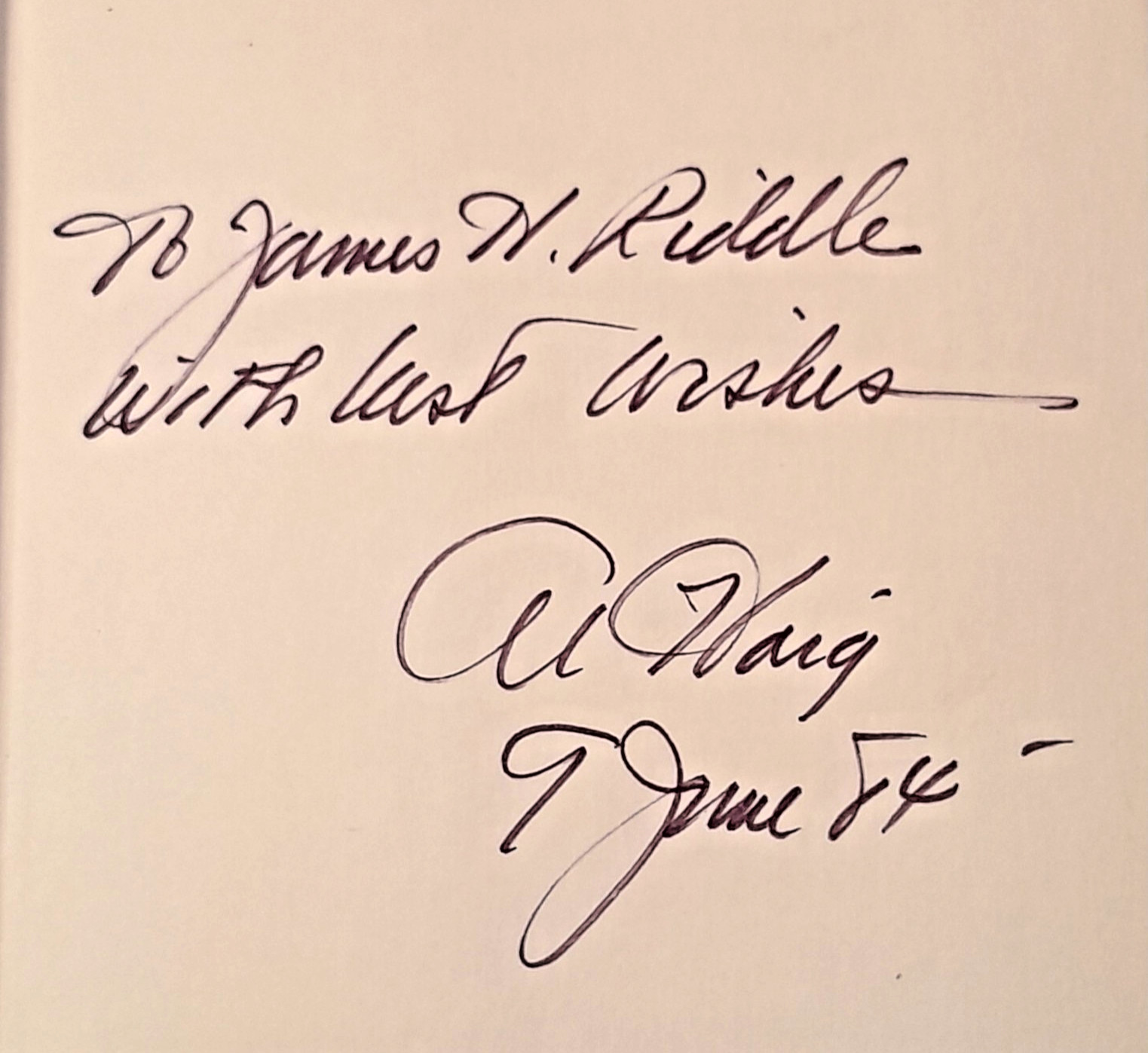 Alexander M. Haig, Jr. CAVEAT Inscribed & Autographed 1st Edition 1984 Hardcover