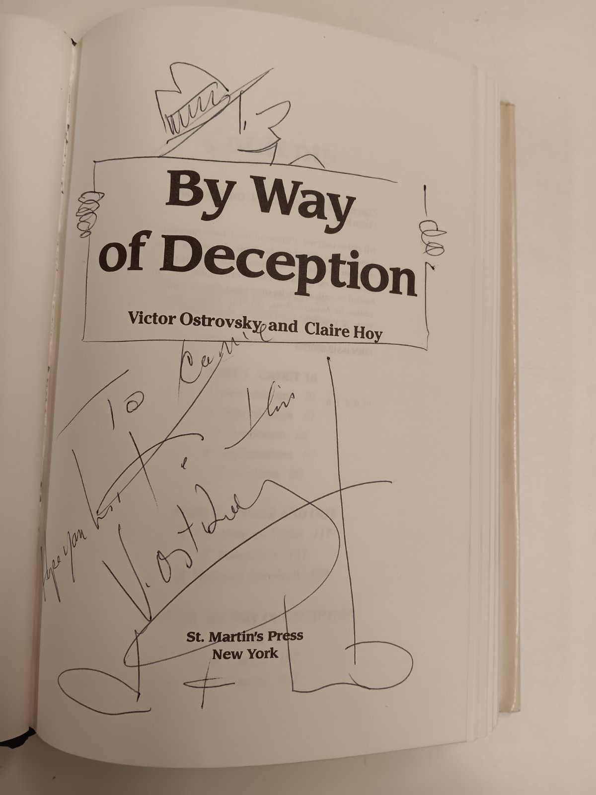 By Way of Deception Victor Ostrovsky Mossad SIGNED AND SCETCHED ART BY AUTHOR