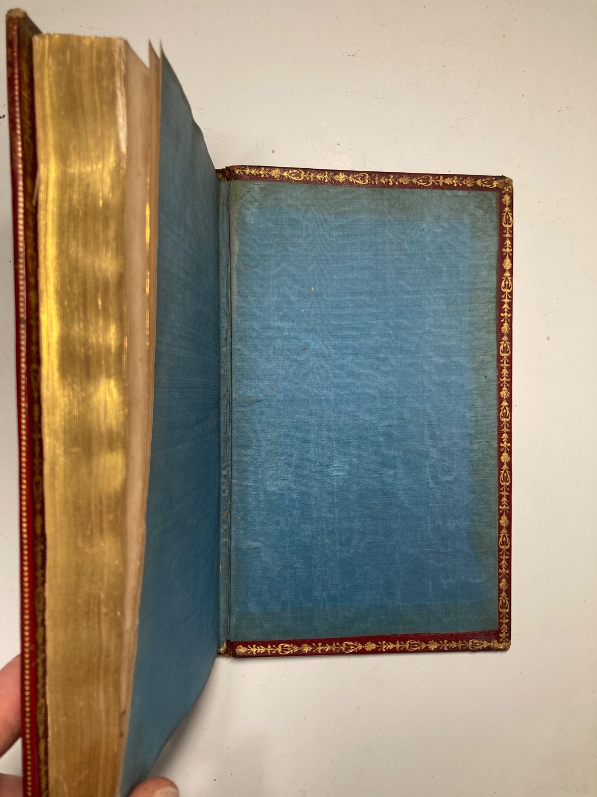 1825 JAMES Psychology Physiology 2 Vols Red Morocco Leather Silk Cipher