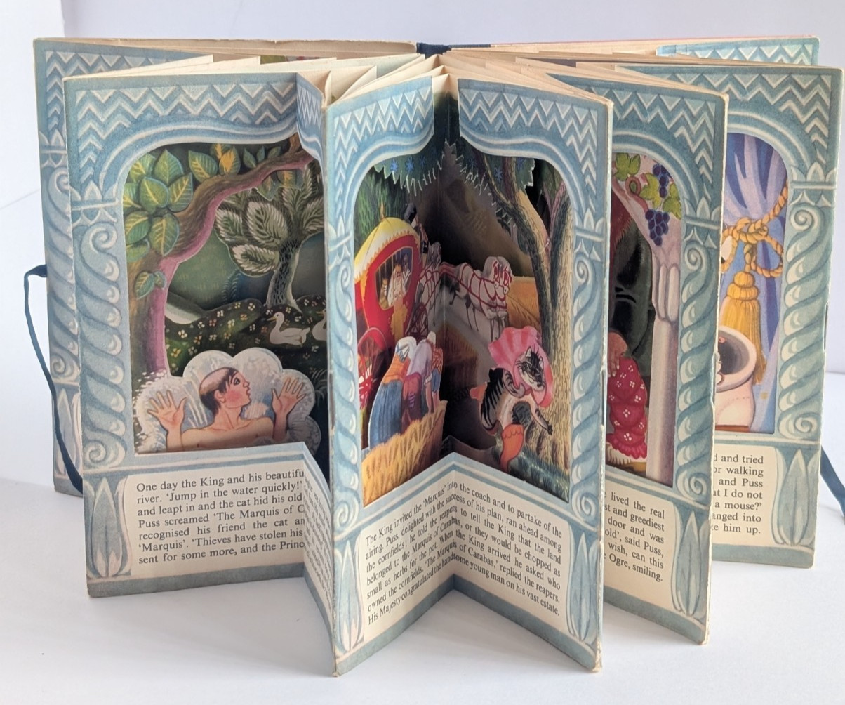 Puss in Boots Peepshow Book Folding Books Ltd Kathleen Hale 1950s Tunnel Book
