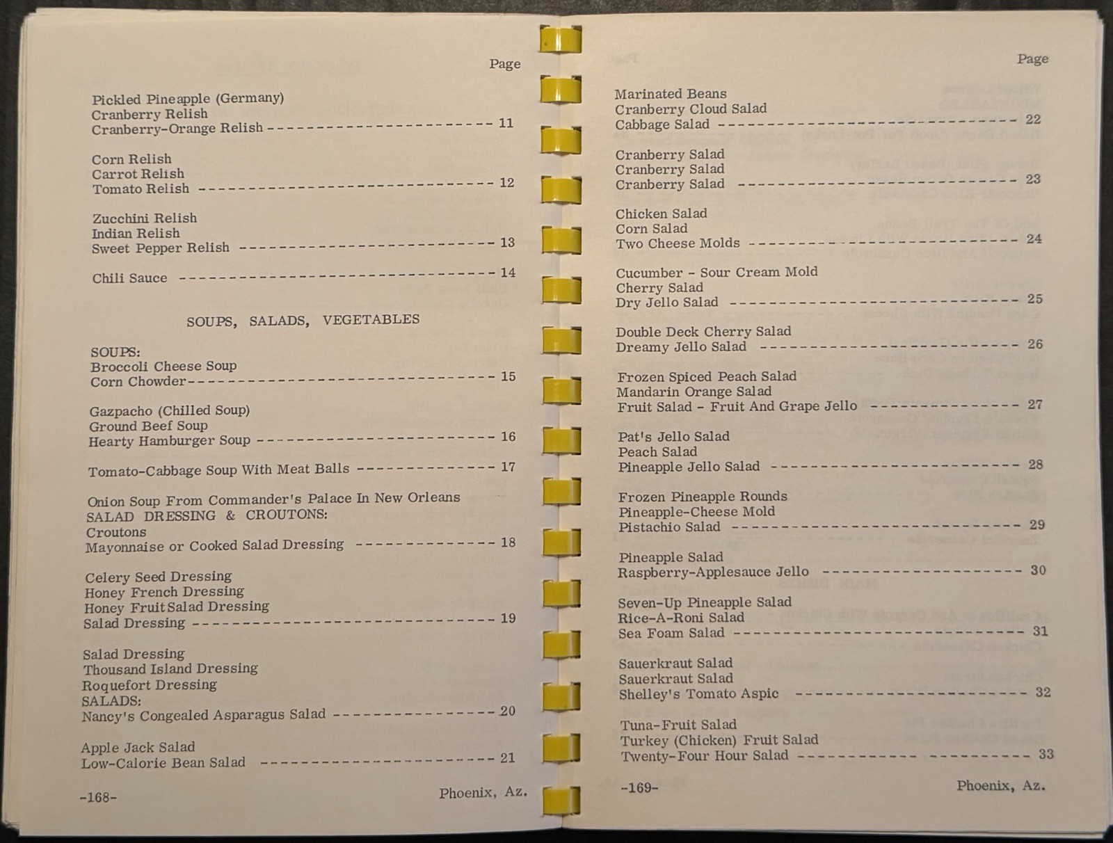 1978 PHOENIX, AZ, CENTRAL BAPTIST CHURCH COOKBOOK 182 PAGES VINTAGE