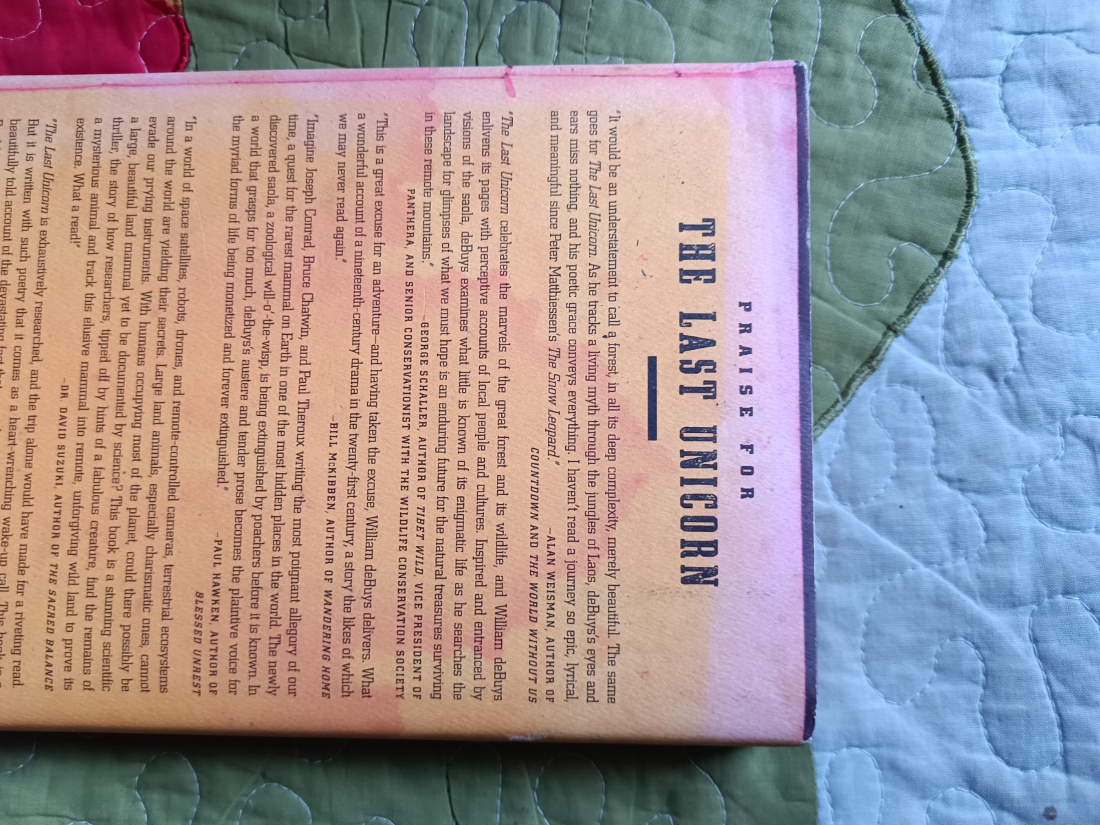 The Last Unicorn: A Search for One of Earth’s Rarest Creatures [HC/DJ] VERY GOOD