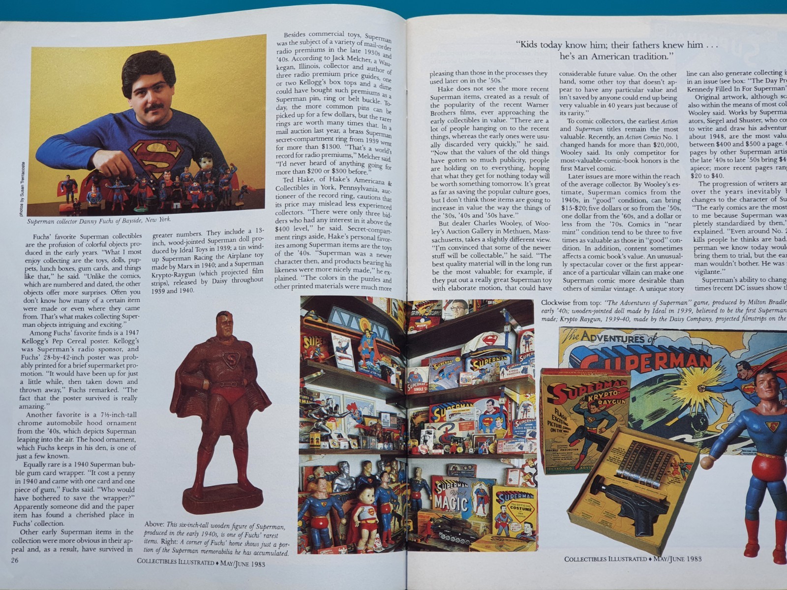 Collectibles Illustrated 1983 Superman George Reeves Christopher Reeve Amos Andy