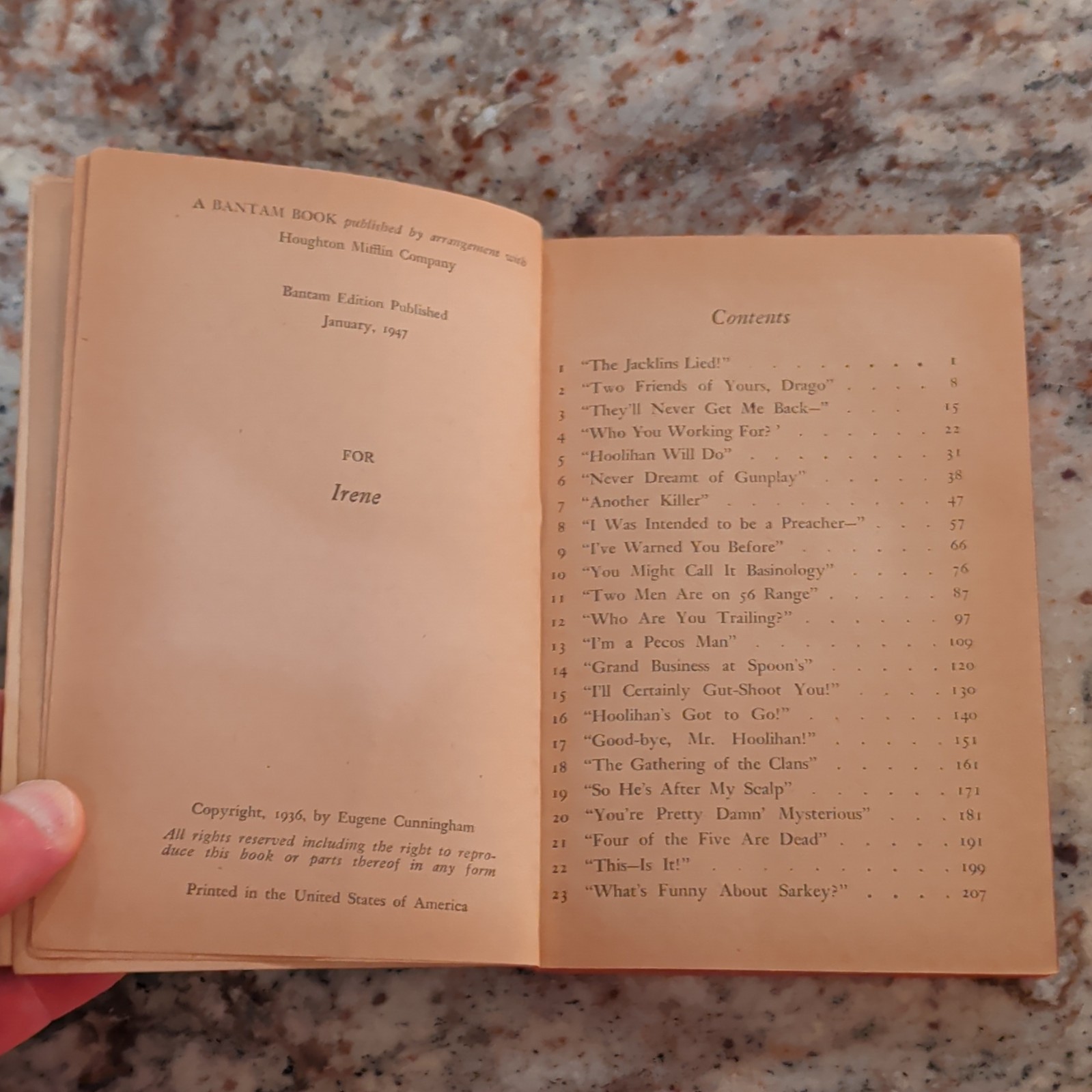 Pistol Passport by Eugene Cunningham (Vintage PB) – Bantam Books #77 (1947)
