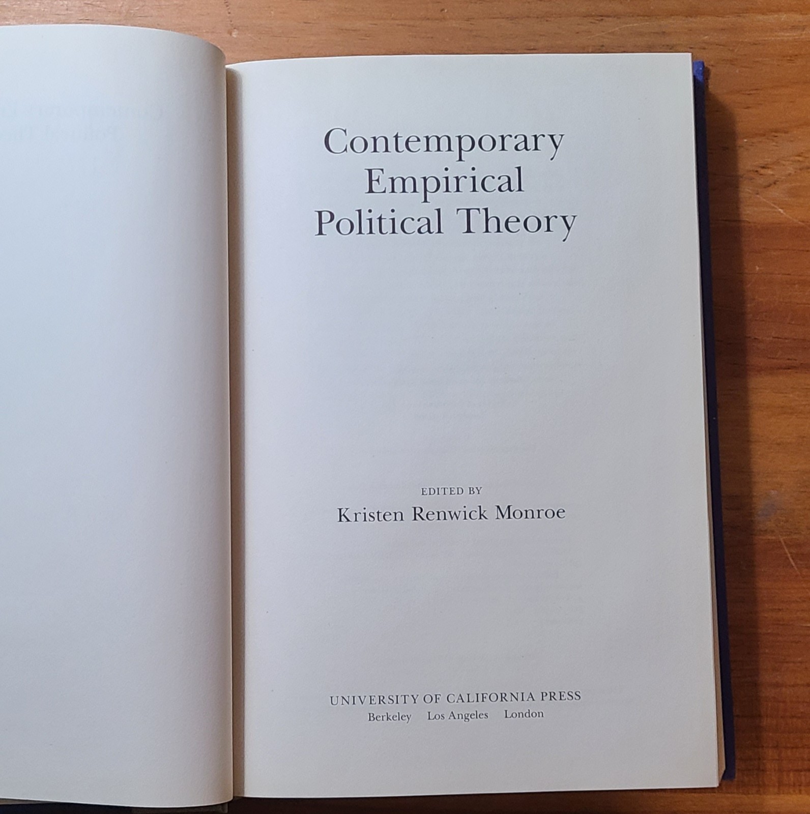 Contemporary Empirical Political Theory, Monroe