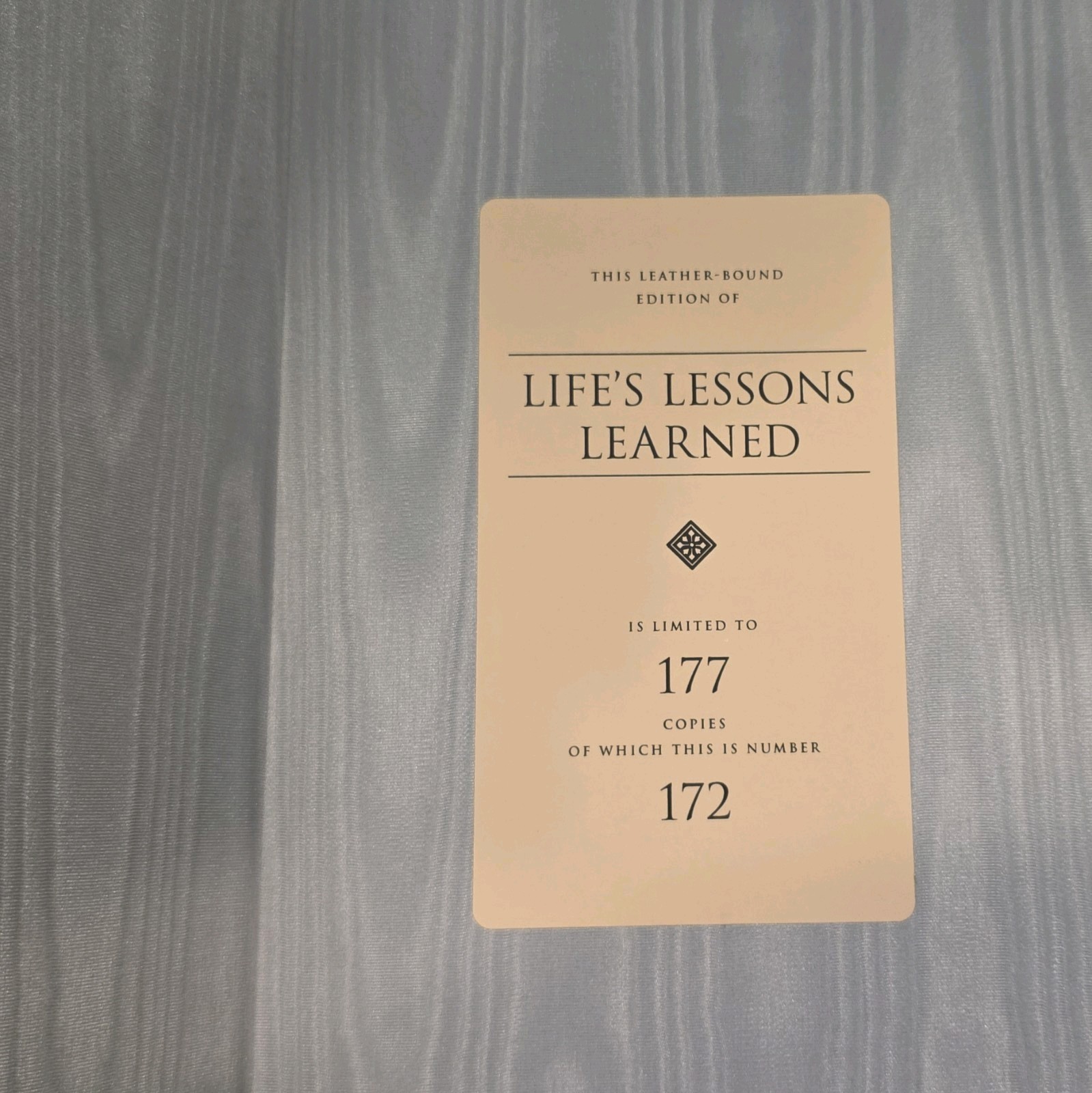 Life’s Lessons Learned Dallin H. Oaks Leather Limited Edition #172/177 2011