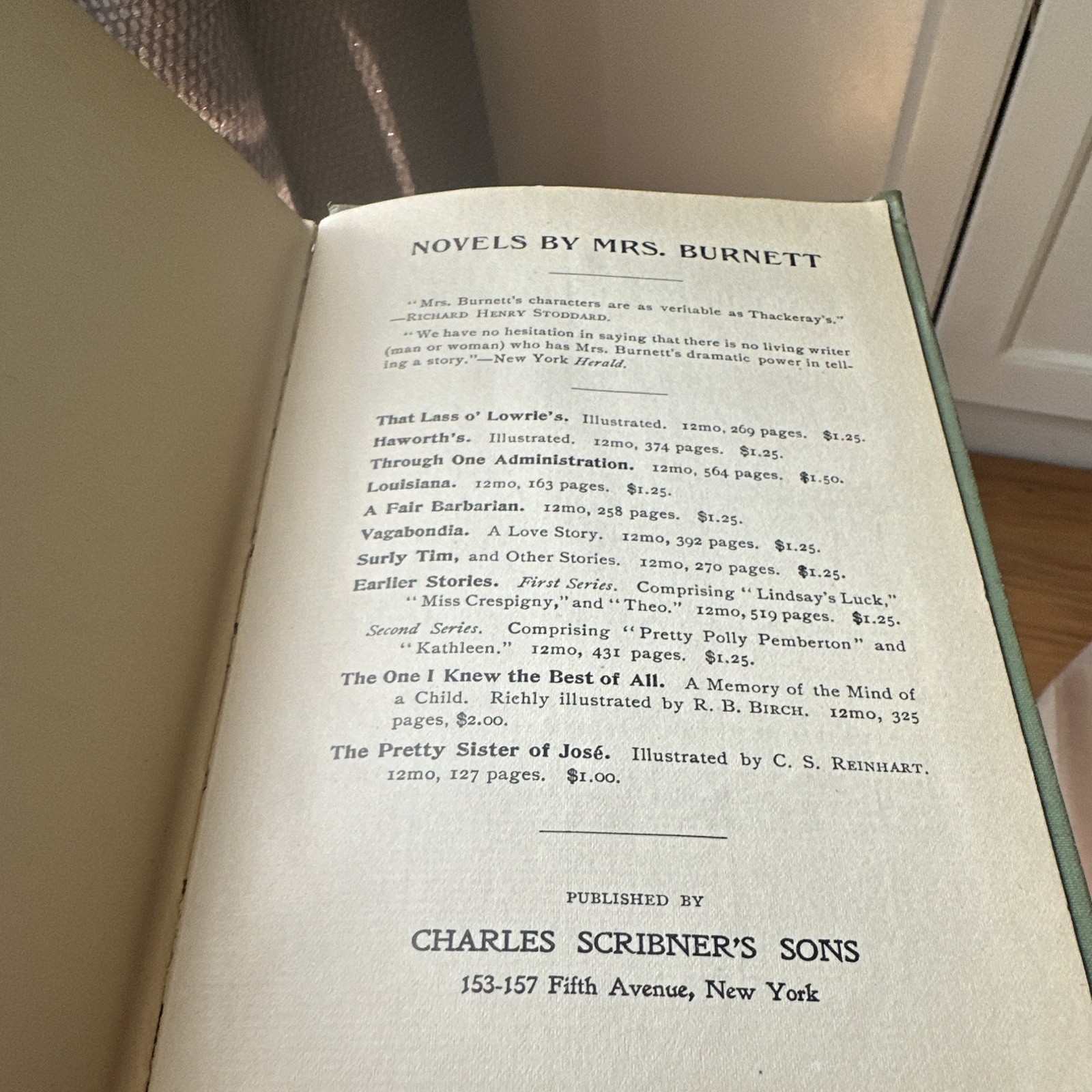 1899 A LADY OF QUALITY Frances Hodgson Burnett JULIA ARTHUR ED Antique Hardcover