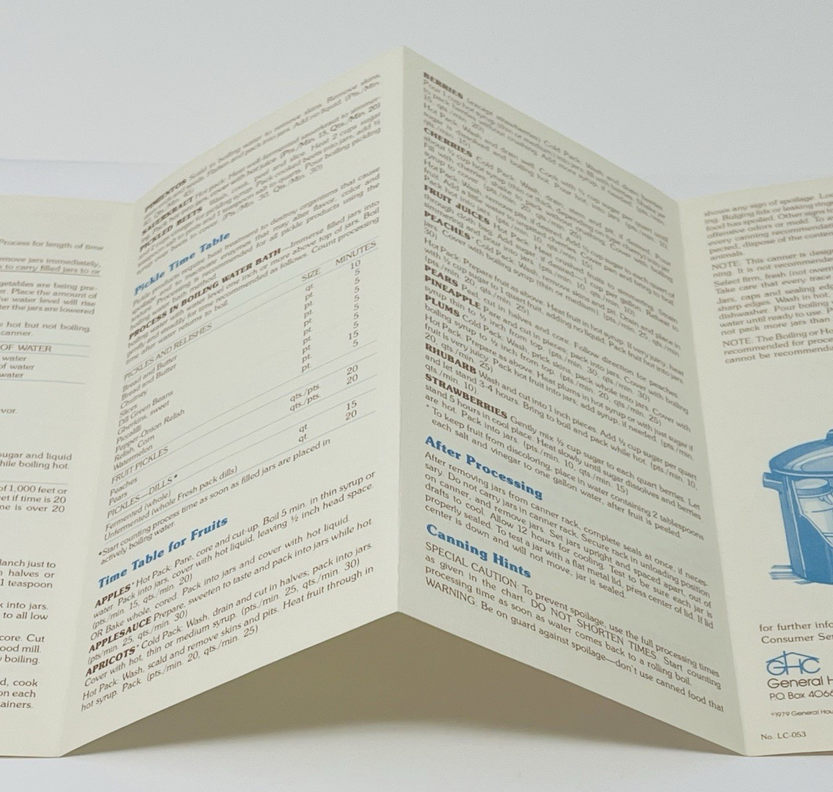 Water Bath Canning Informational Brochure Pamphlet Vintage