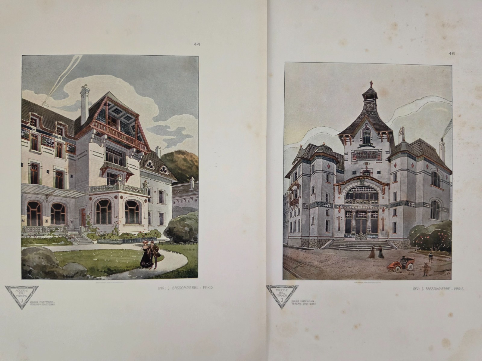 1904 Moderne Bauformen – M. J. Gradl – 84 Mostly Color Plates – Art Nouveau
