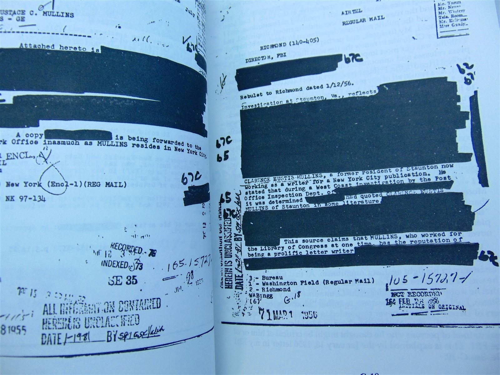 Writ for Martyrs. Eustace Mullins FBI Conspiracy Surveillance COINTELPRO