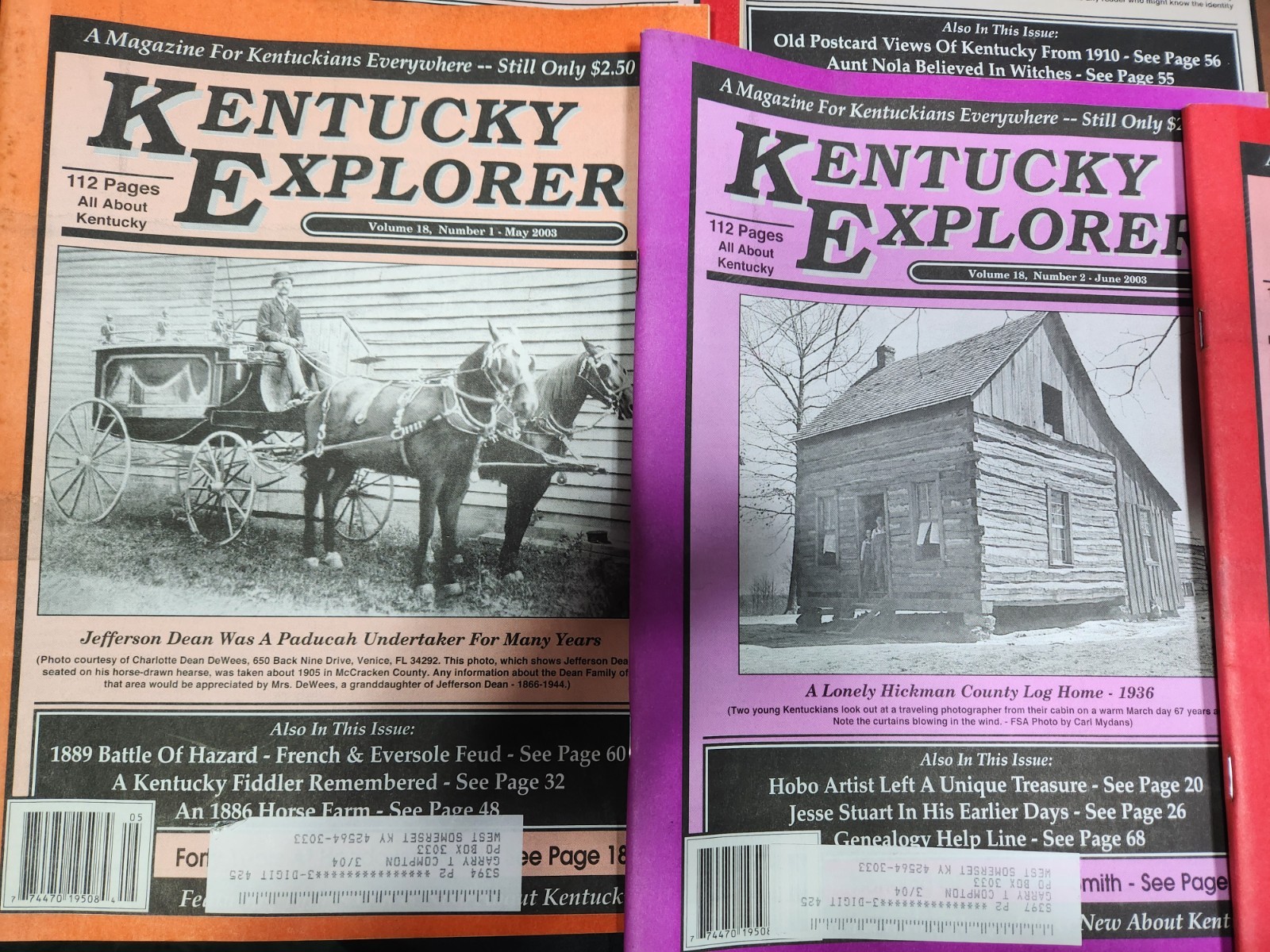 Kentucky Explorer Magazine 2003 – Lot of 9 Issues – Good preowned condition