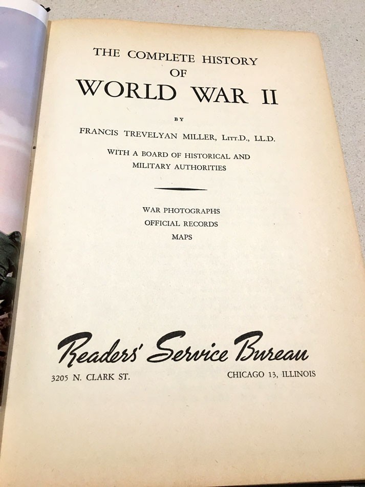 COMPLETE HISTORY OF WORLD WAR II FRANCIS TREVELYAN MILLER HC 999 PAGES 1945/47