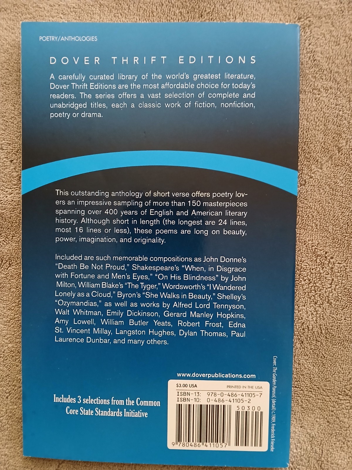Great Short Poems (Dover Thrift Editions) Paul Negri Like New 2000 Softcover