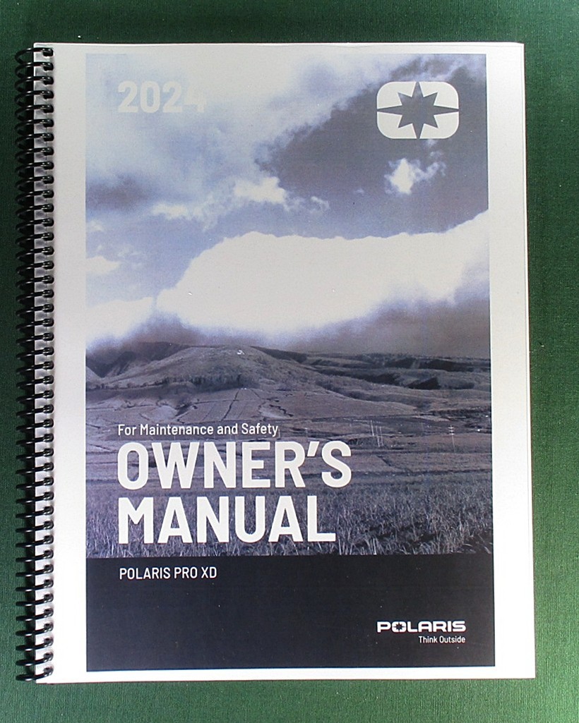 2024 Polaris Pro XD Full-Size Owner’s Manual: 182 Pages & Clear Covers!