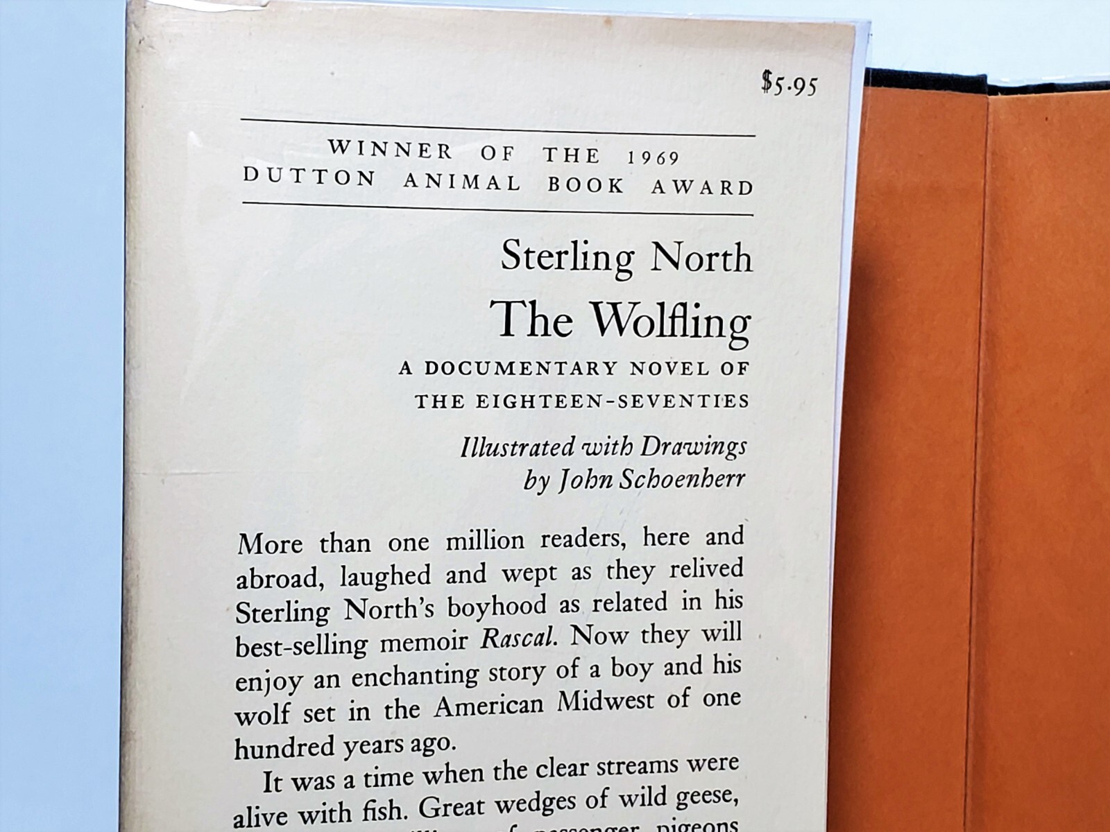 THE WOLFLING Sterling North 1969 First Edition First Printing HC$5.95DJ