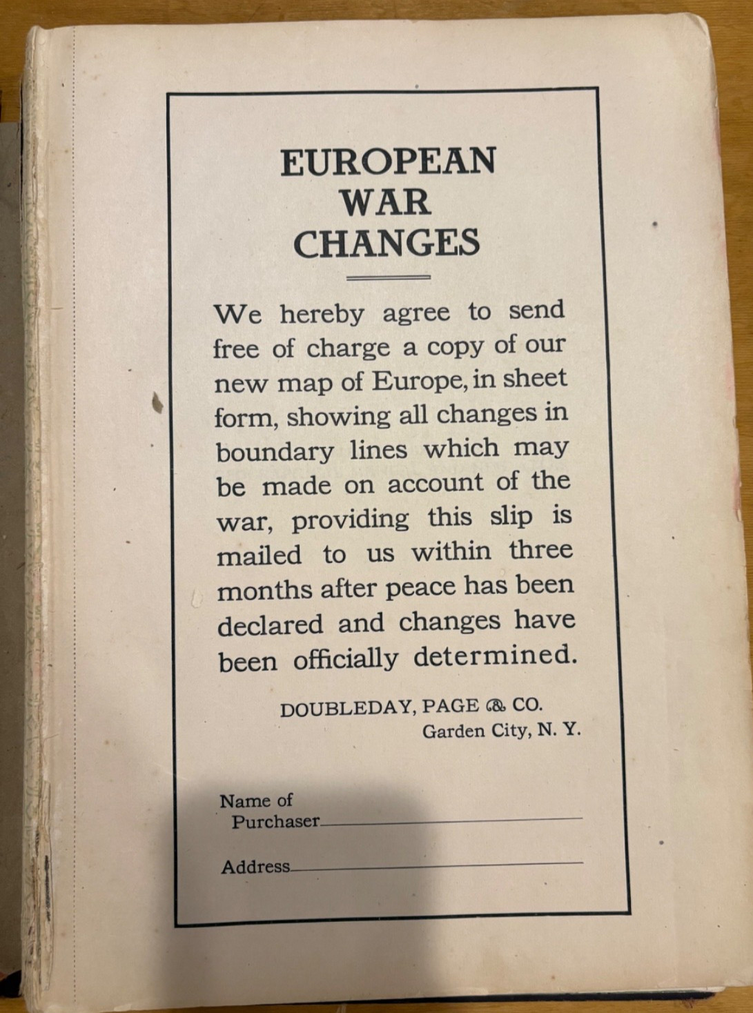 Doubleday Page & Co’s Geographical Manual and New Atlas 1917 Vintage, 392 pp