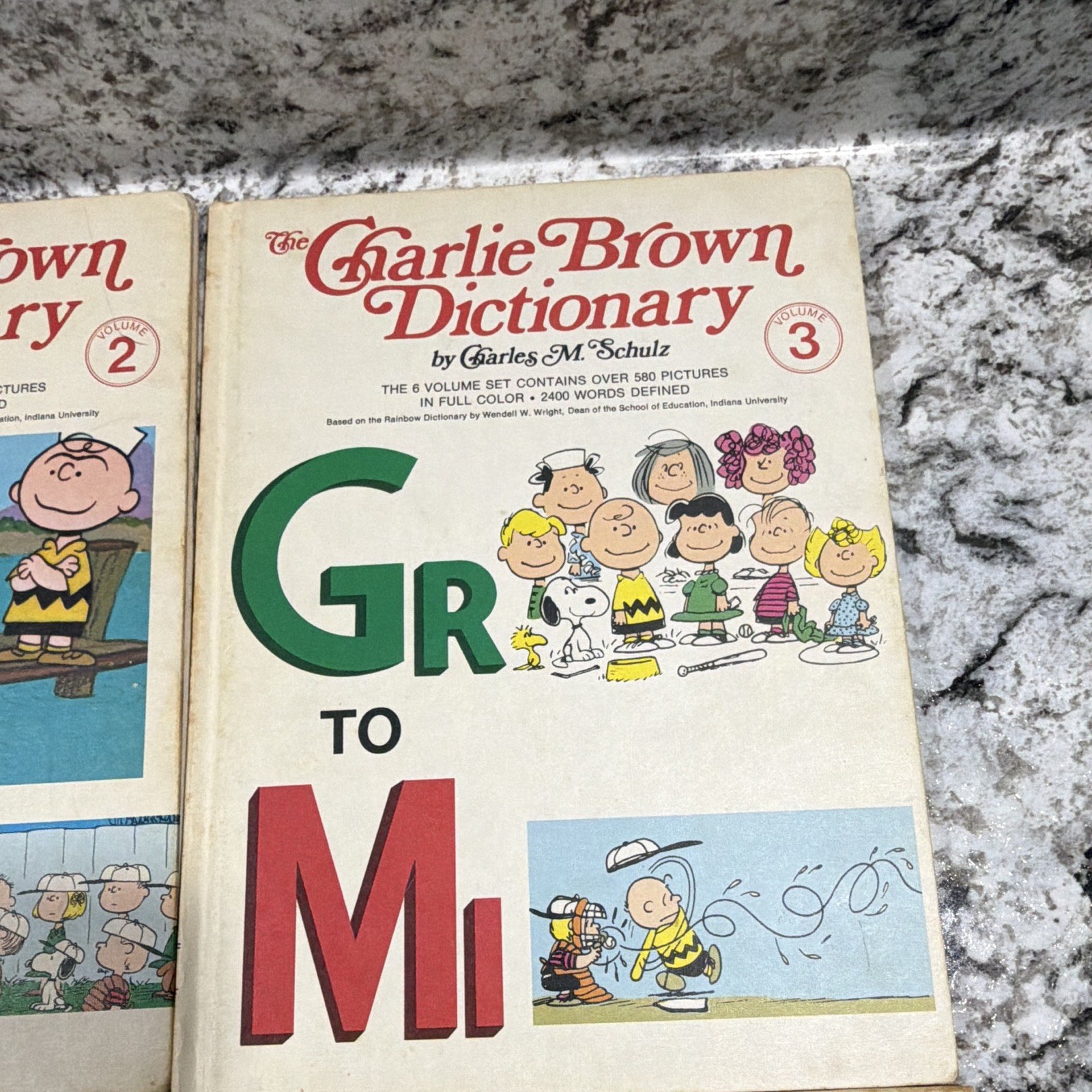 Vintage Charlie Brown Dictionary Complete Set 1-6 Peanuts Charles M. Schulz Educ