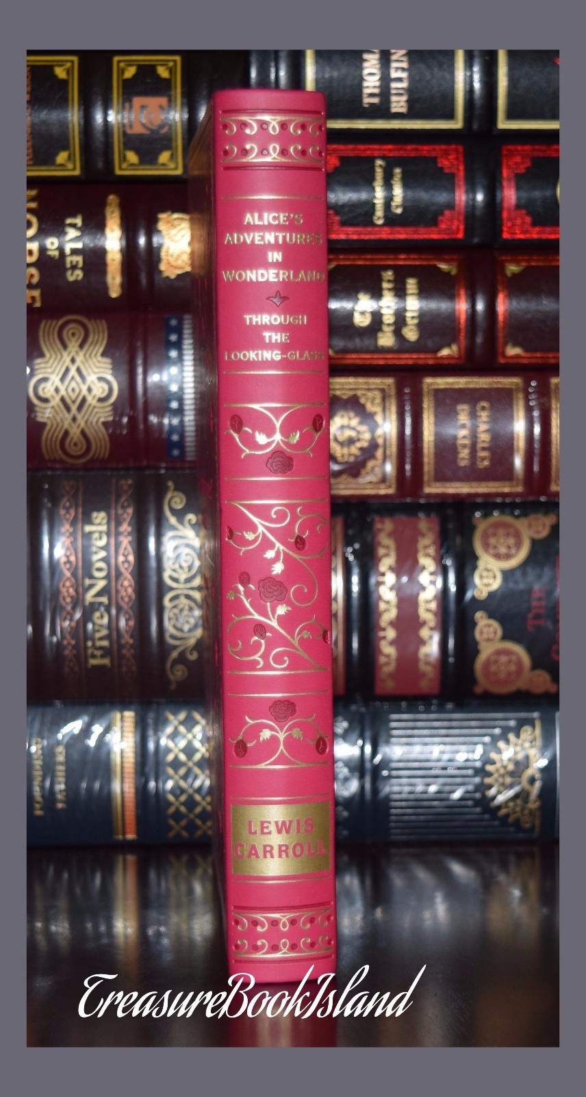 Alice in Wonderland & Through Looking Glass Carroll New Leather Bound Deluxe