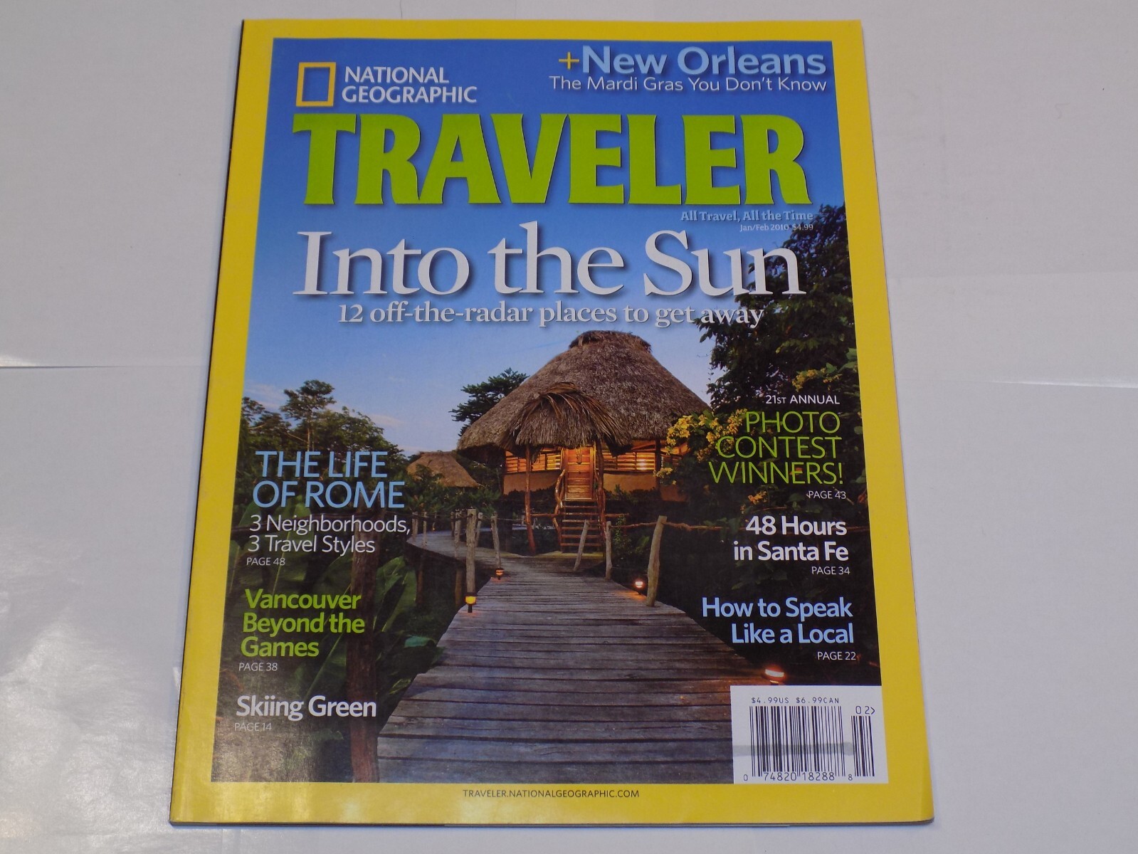 National Geographic Traveler Magazine January February 2010 Rome New Orleans Ski