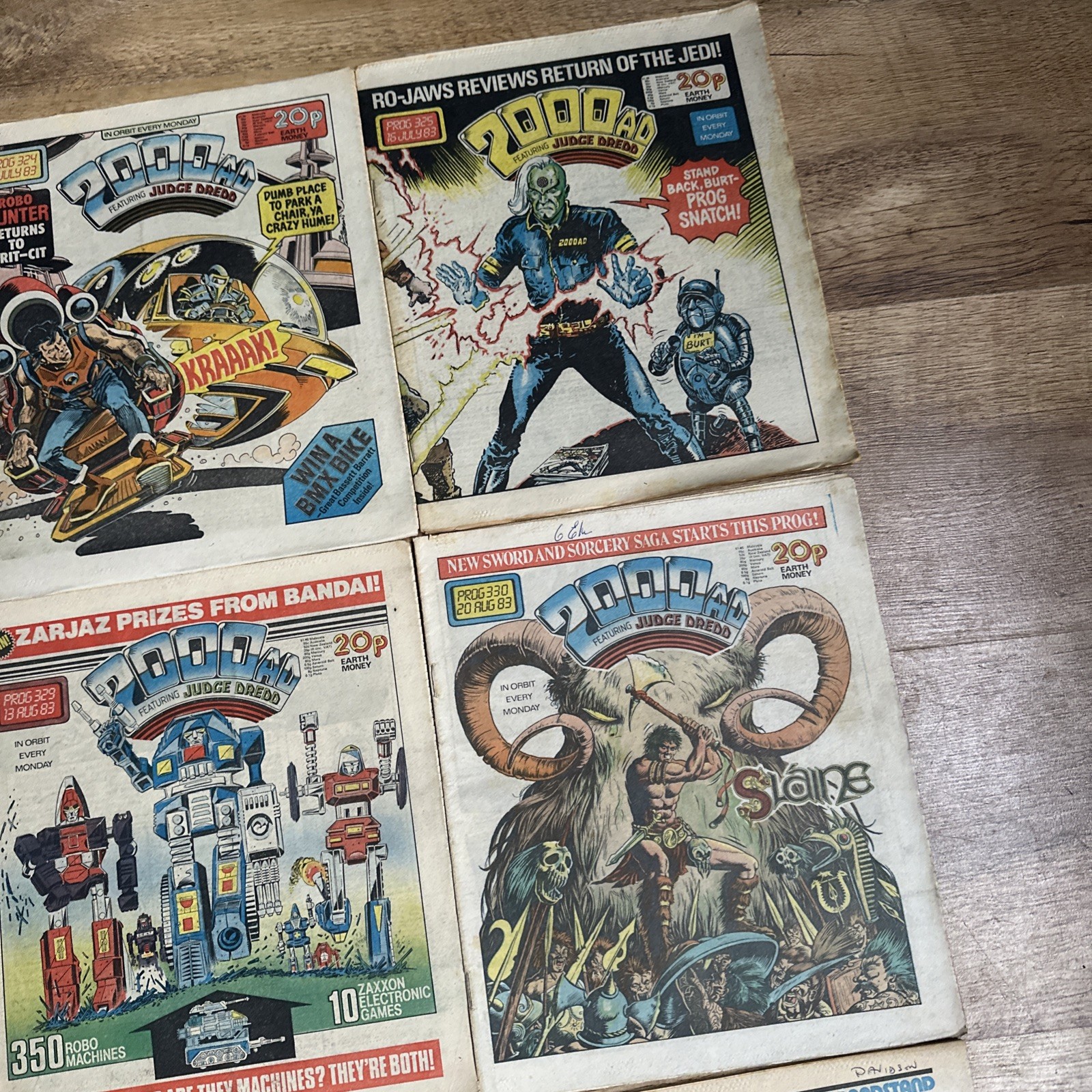 2000AD Progs Judge Dredd issues 321 – 339 job lot