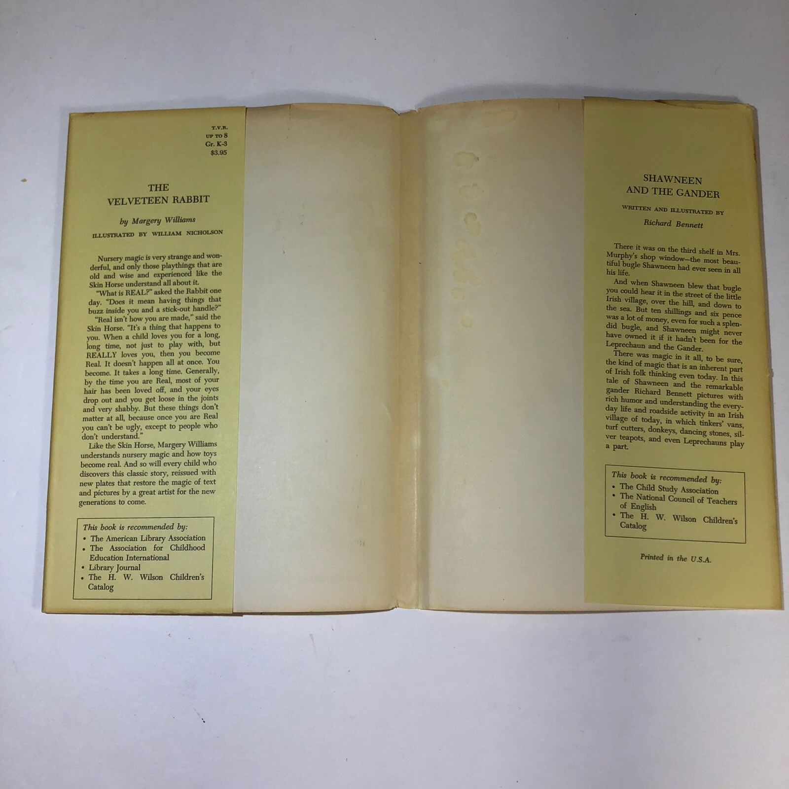 Vintage The Velveteen Rabbit By Margery Williams Hardcover With Dust Jacket VG++