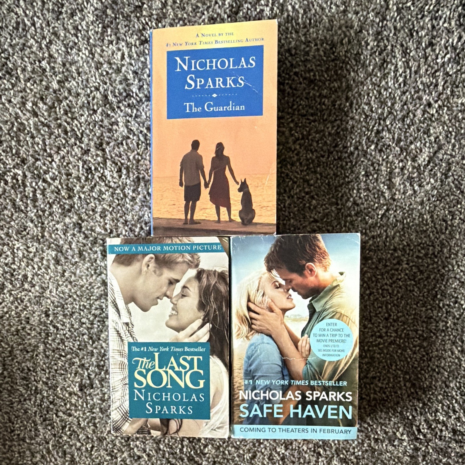 Nicholas Sparks 3 Paperback Romance Novels: Guardian, Last Song, Safe Haven