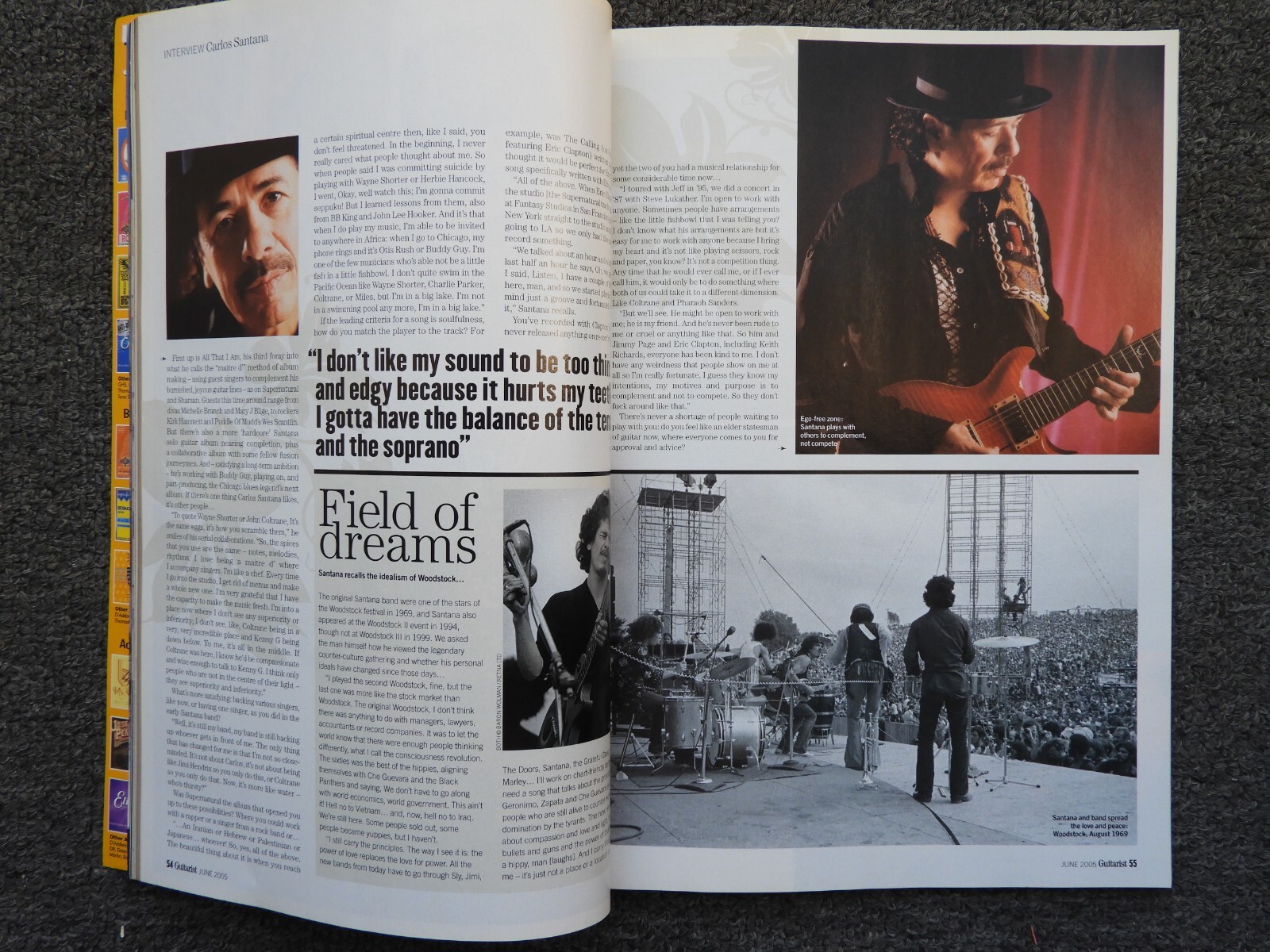 Guitarist Magazine Carlos Santana – June 2005 – Number 264- 226 pages VGC