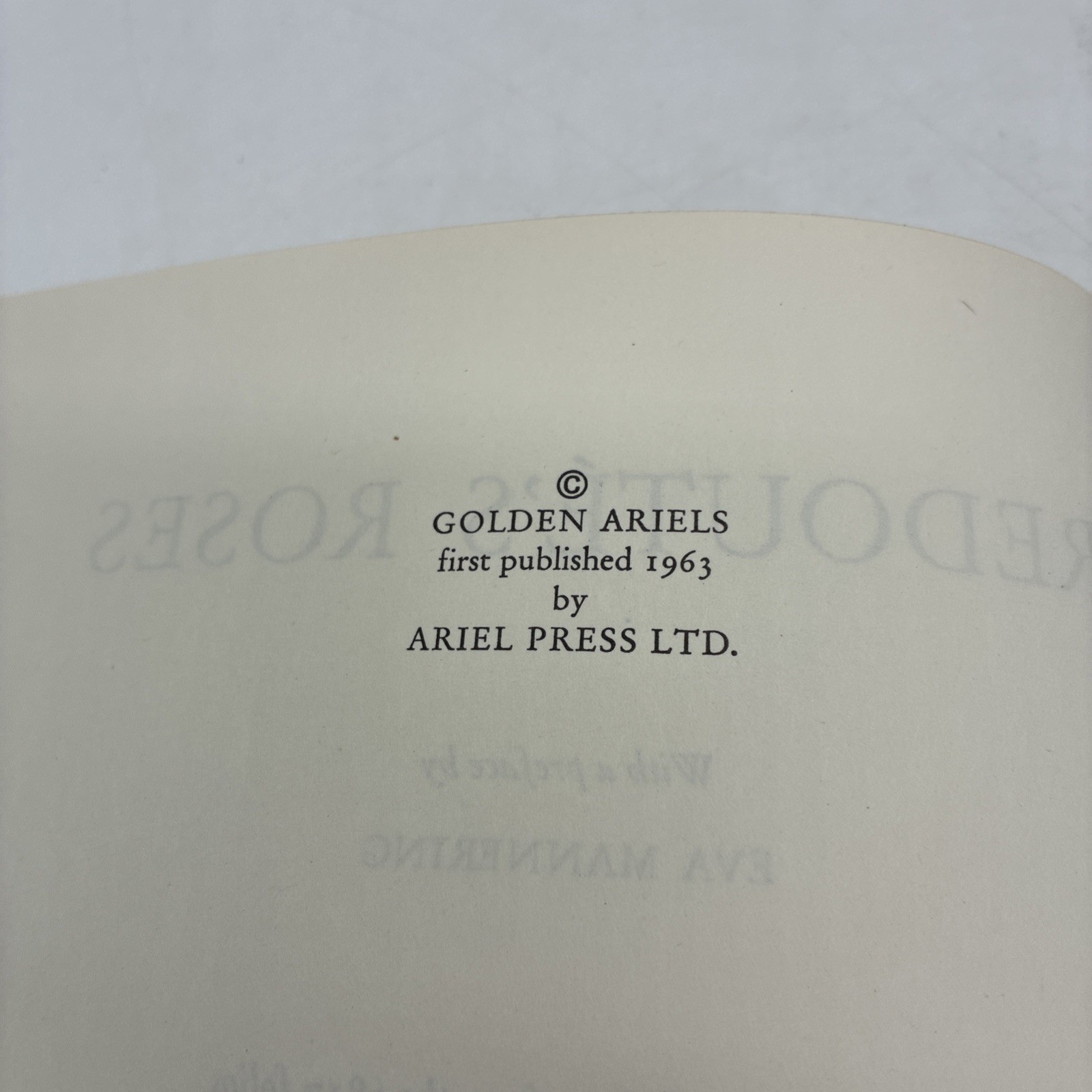 Roses by Pierre Joseph Redoute Golden Ariels First Published 1963 Dust Jacket