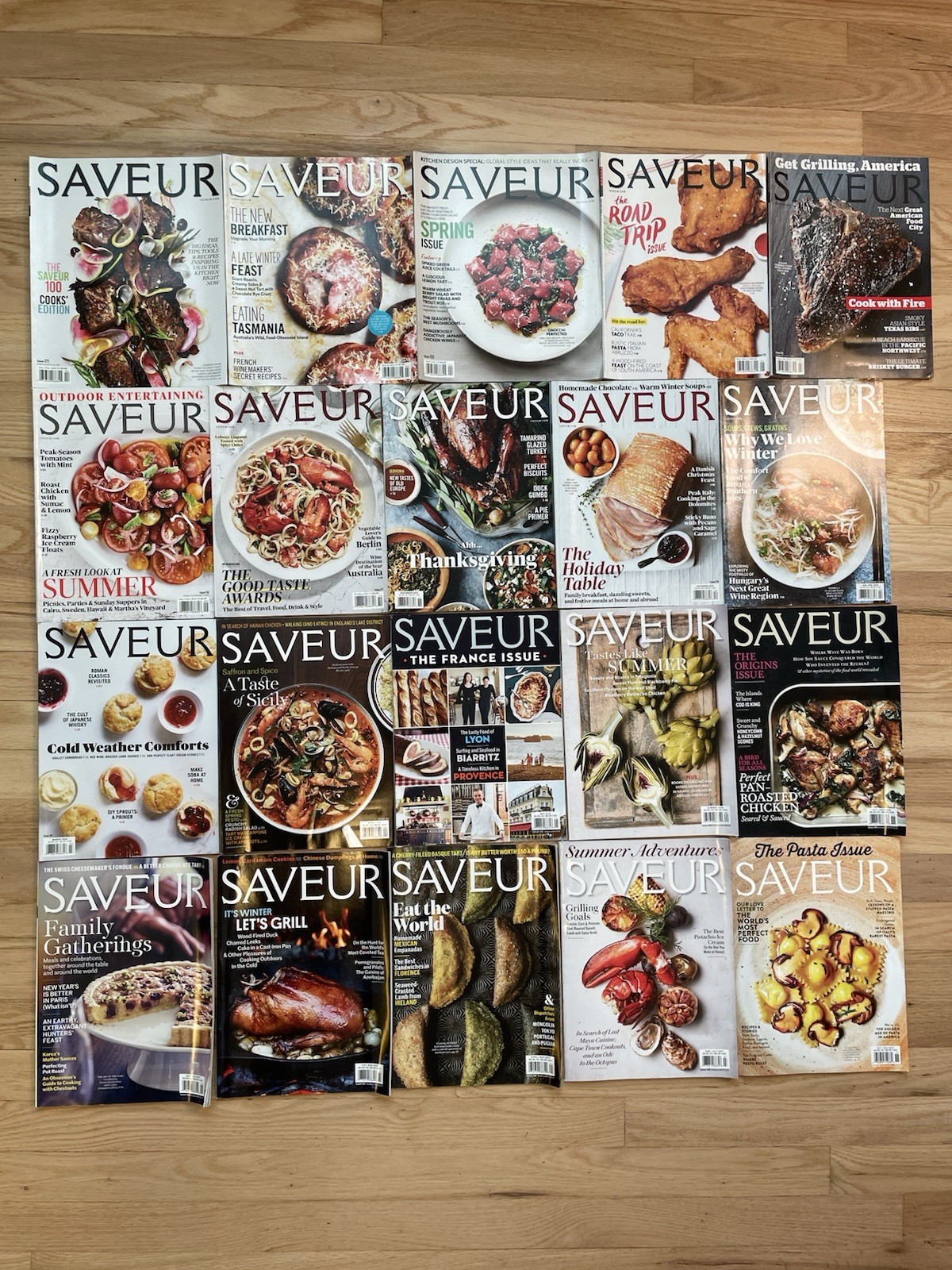 Saveur Magazine Lot of 20 Issues #171-189, 191 / Jan 2015 to Nov 2017 Excellent!