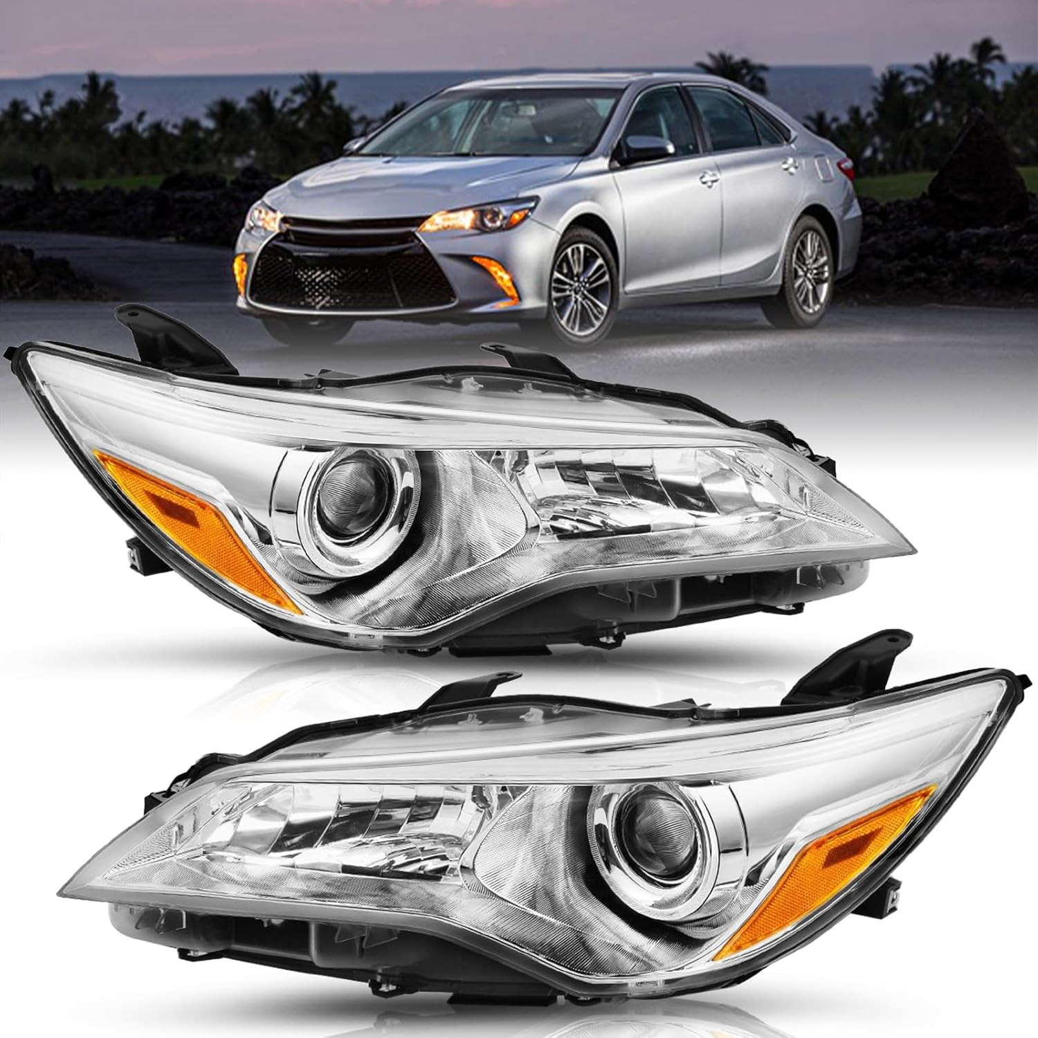 Fits for 2015 2016 2017 Toyota Camry Headlights Replacement Headlight Assembly F